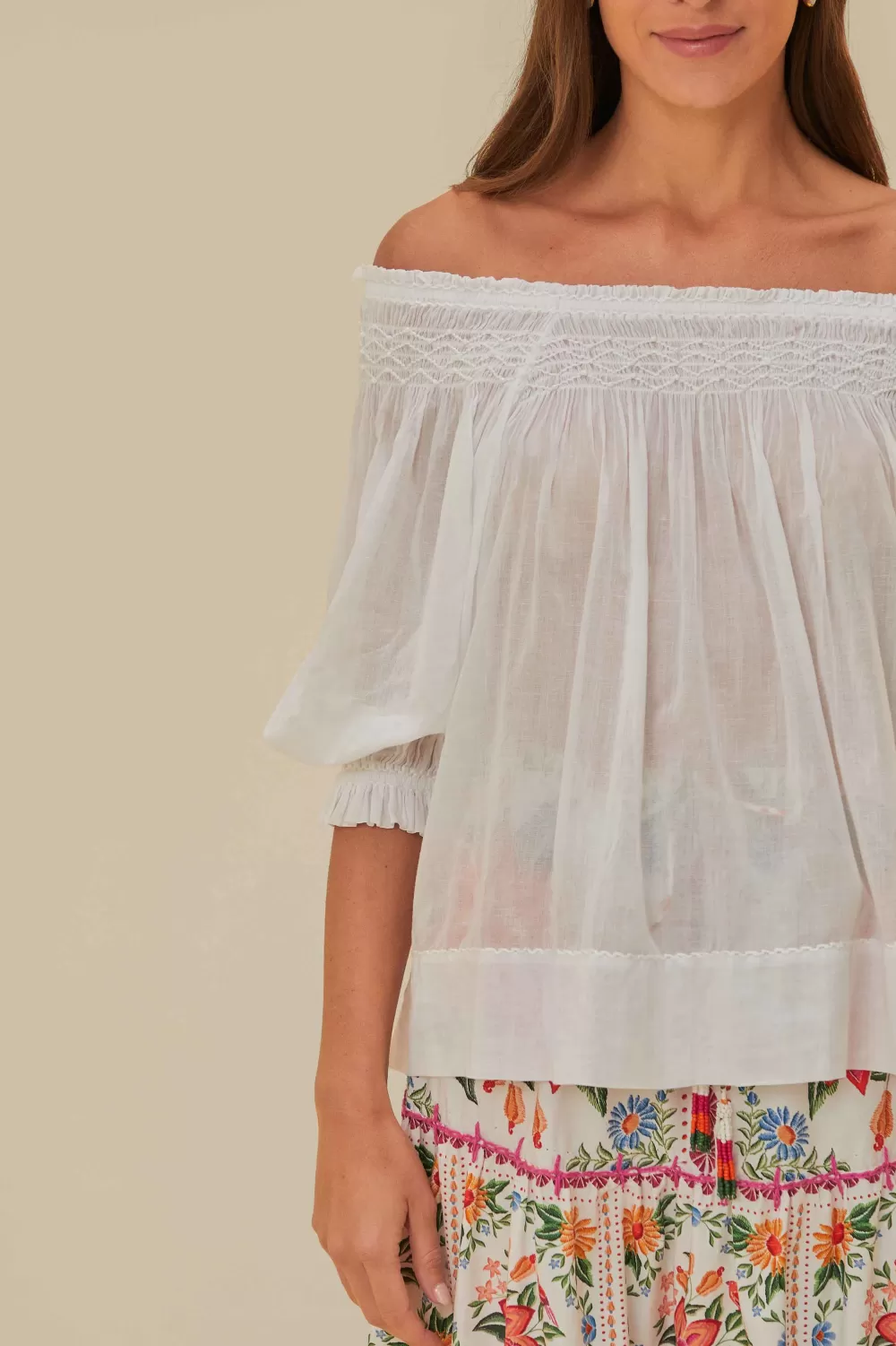 Blouse à manches courtes Off-White Blue Yard^FARM Rio  Cheap