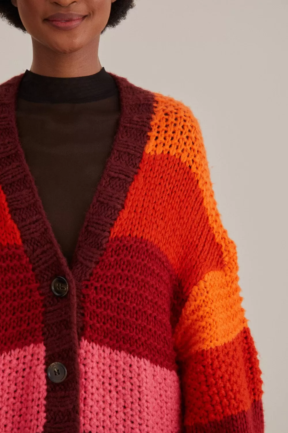 Cardigan en tricot midi à rayures tropicales^FARM Rio  Cheap