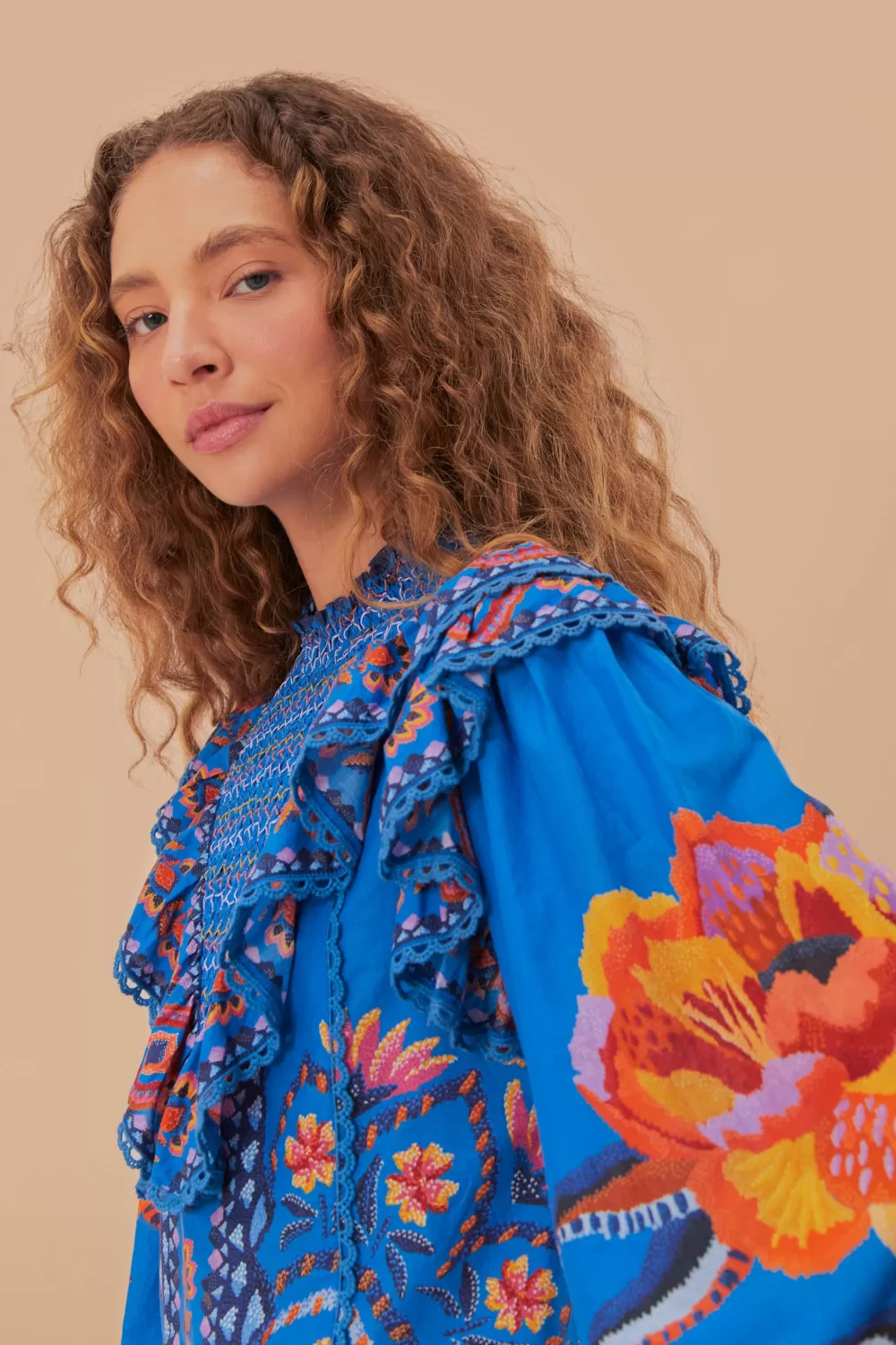 Chemisier à tapisserie florale Blue Lucy^FARM Rio  Shop