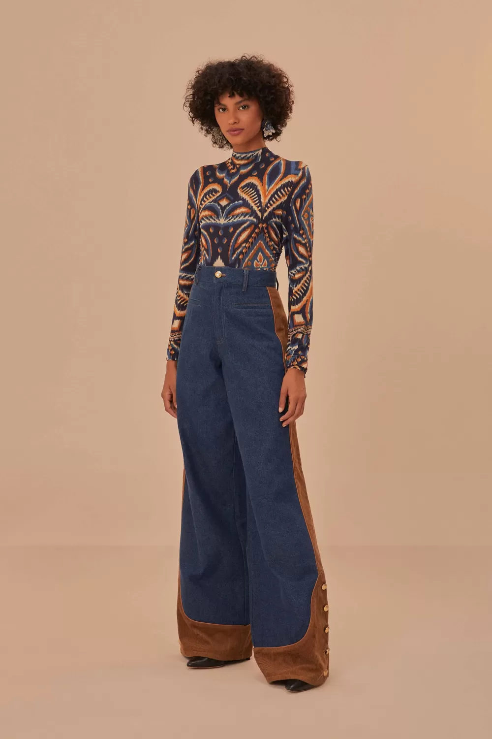 Chemisier en jersey bleu ikat à motif ananas^FARM Rio  Discount