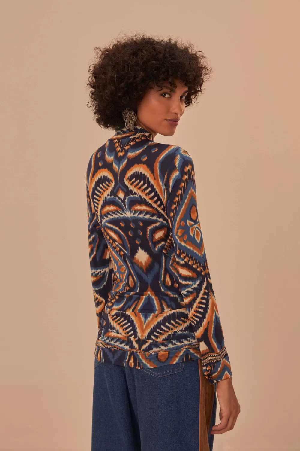 Chemisier en jersey bleu ikat à motif ananas^FARM Rio  Discount