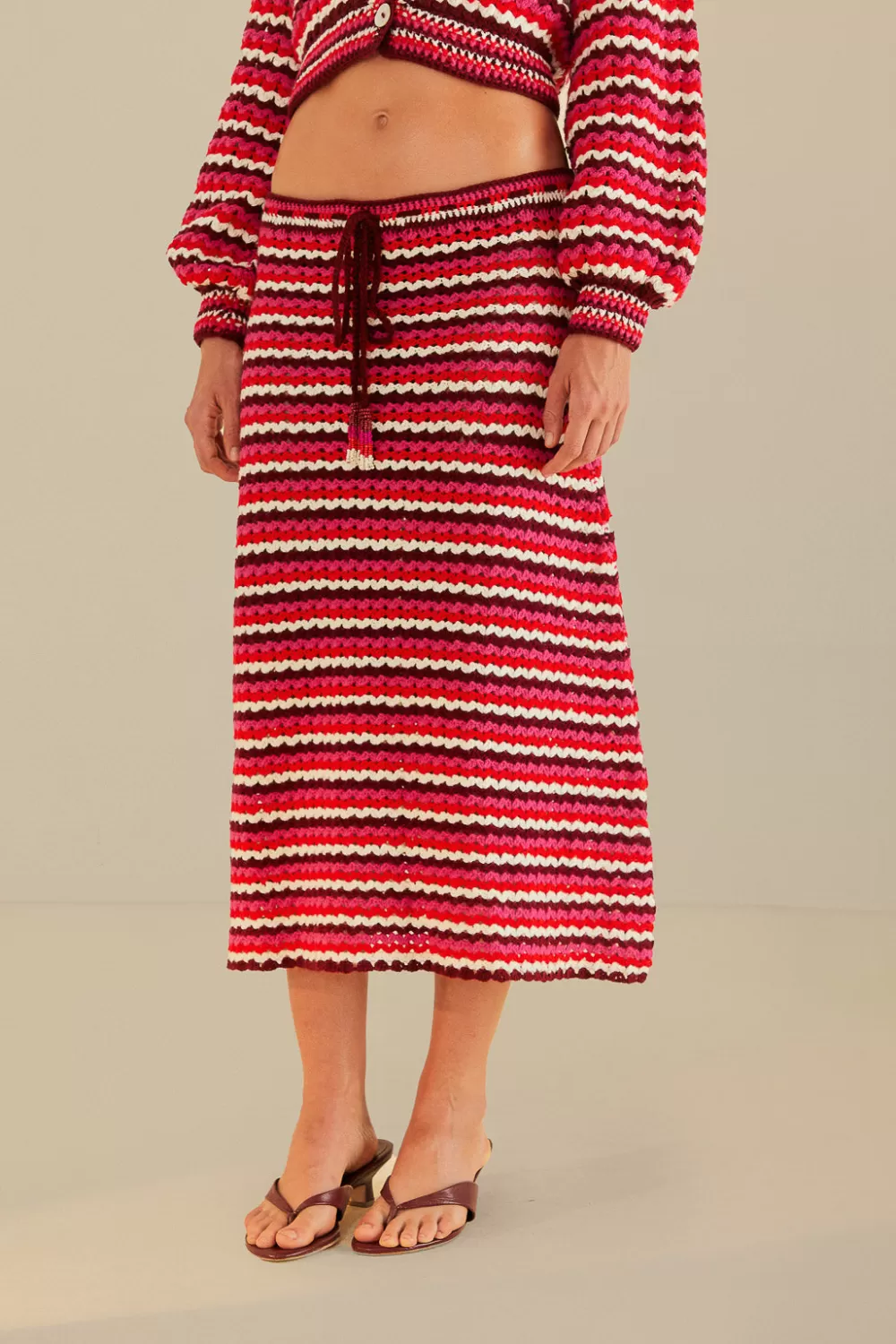 Jupe au crochet à rayures colorées^FARM Rio  Clearance