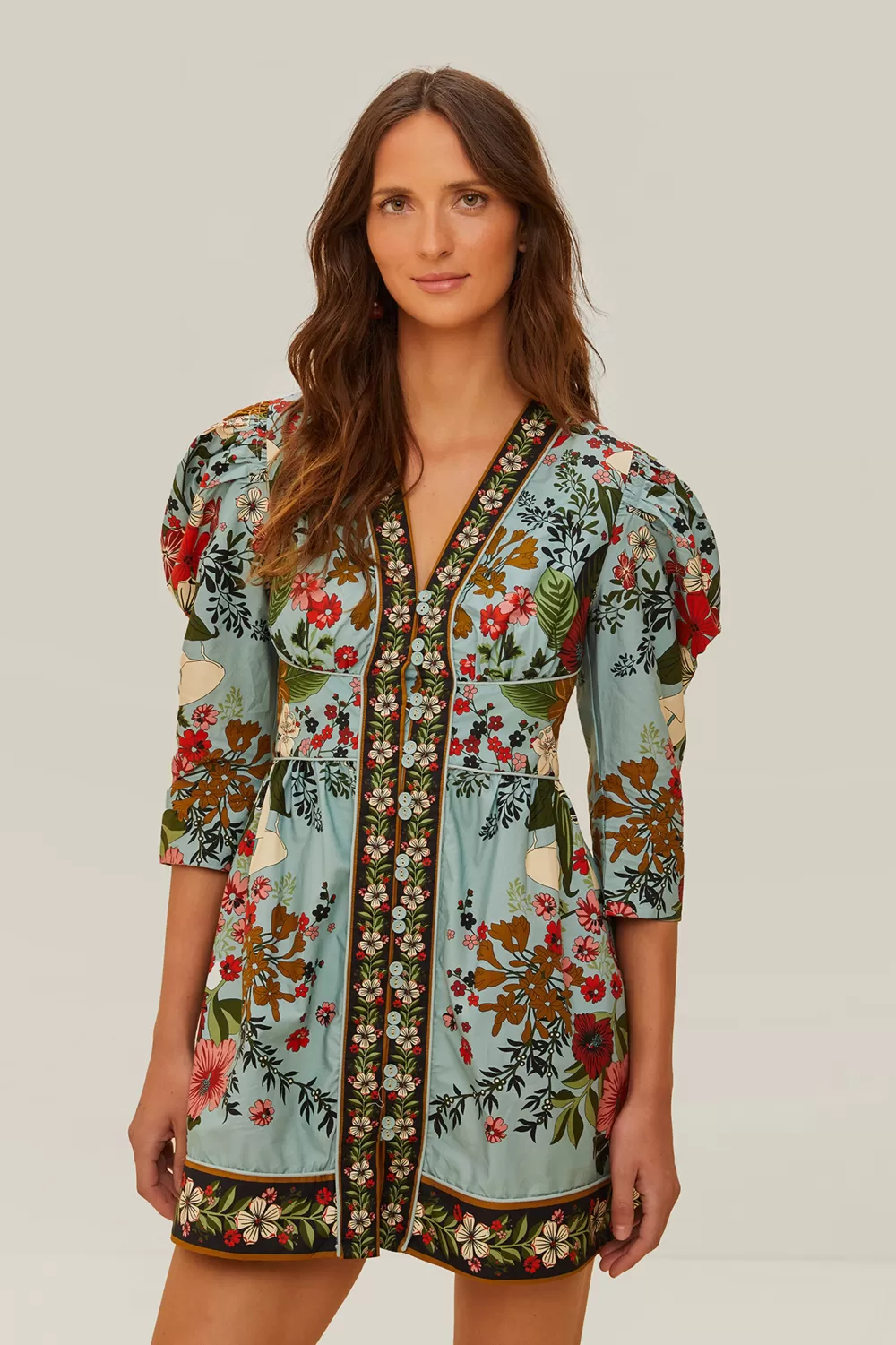 Mini-robe Bouquet de beauté bleu^FARM Rio  Best Sale