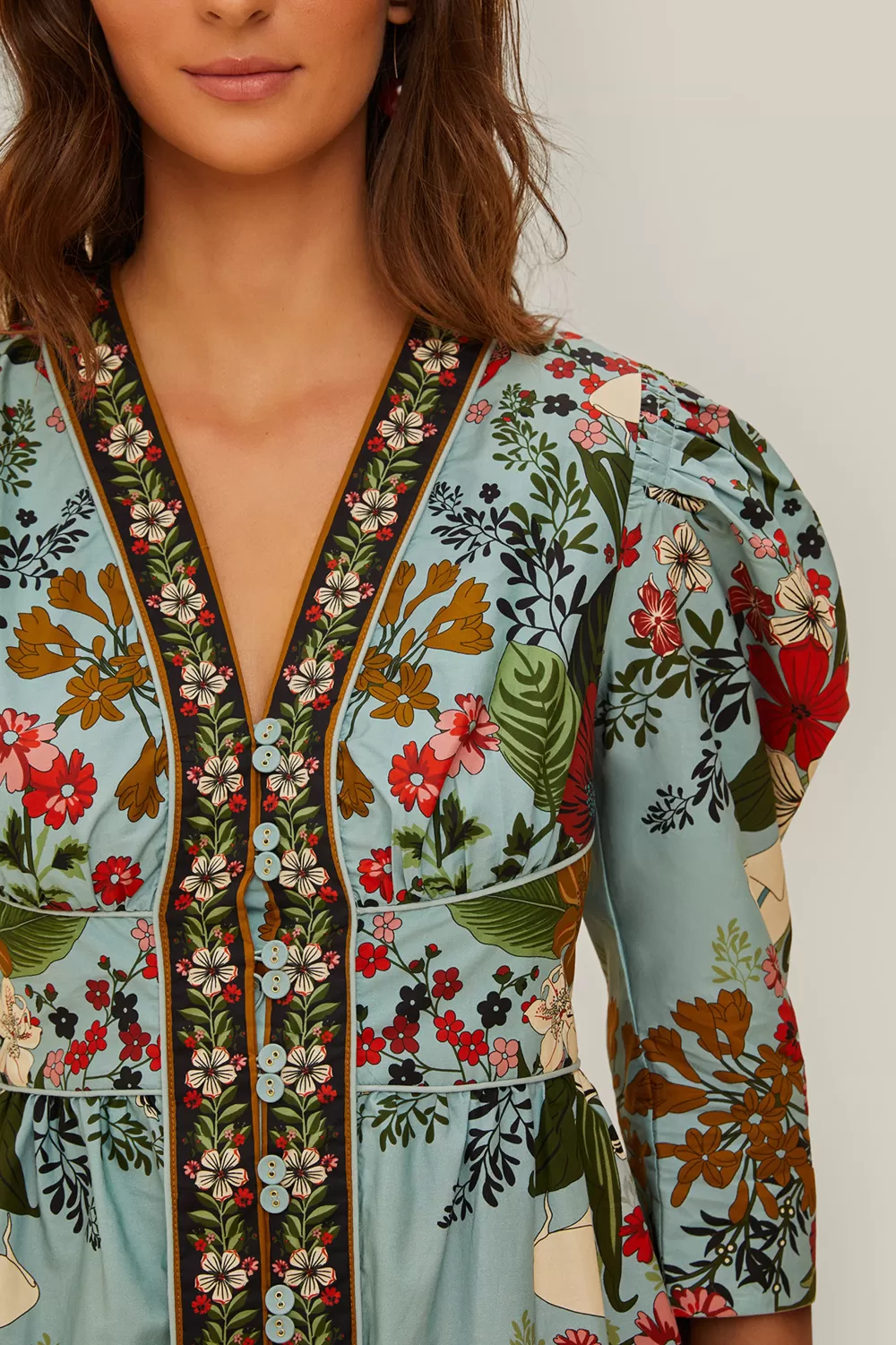 Mini-robe Bouquet de beauté bleu^FARM Rio  Best Sale