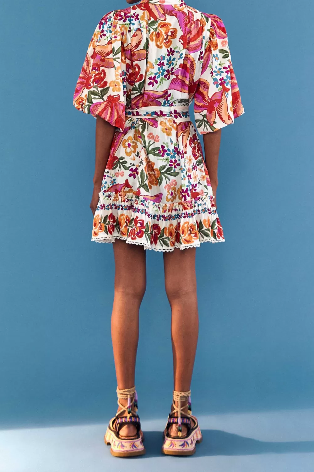 Mini-robe ceinturée | Bananes blanches de printemps^FARM Rio  Clearance