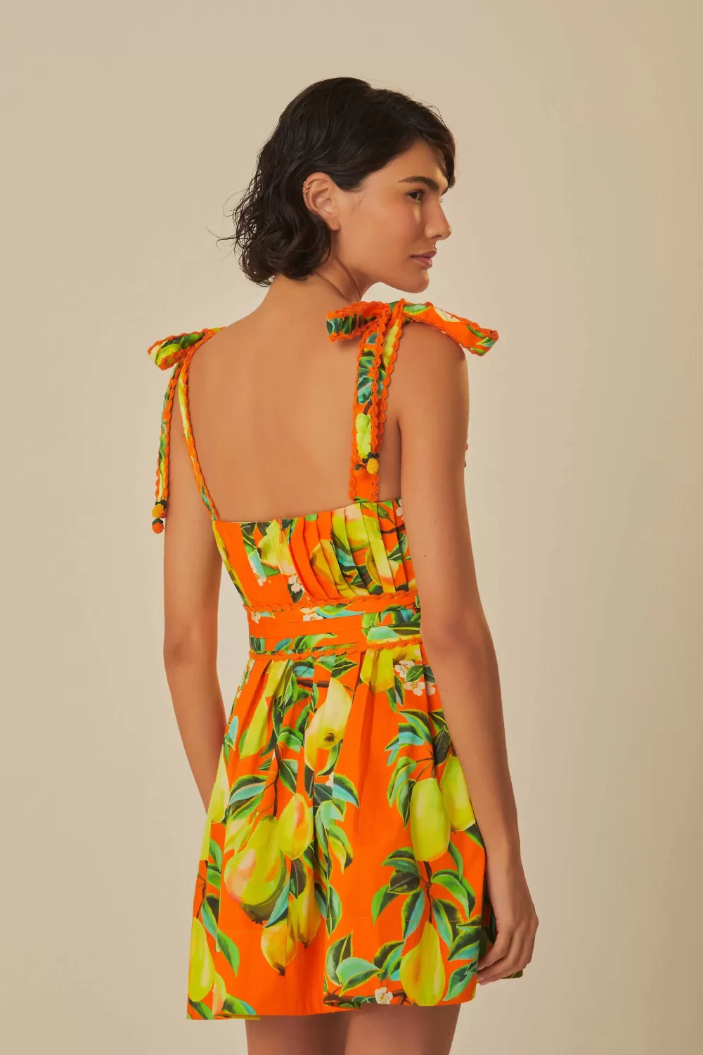 Mini-robe en coton biologique Orange Chic Poires^FARM Rio  Sale