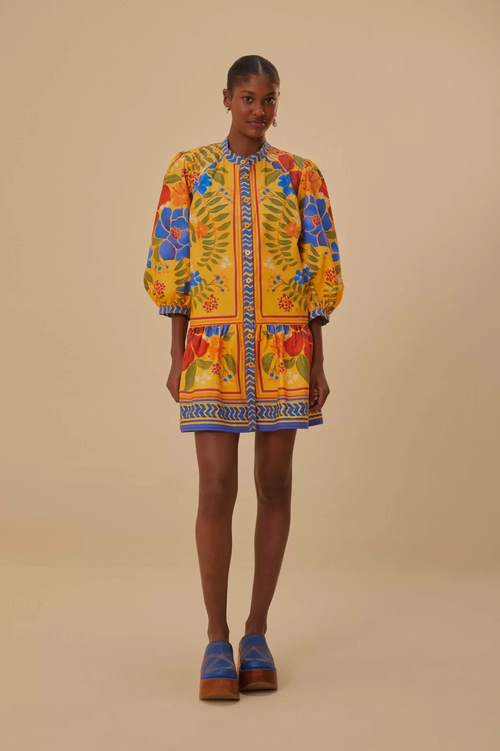 Mini-robe jaune fleurie Yard^FARM Rio  Clearance