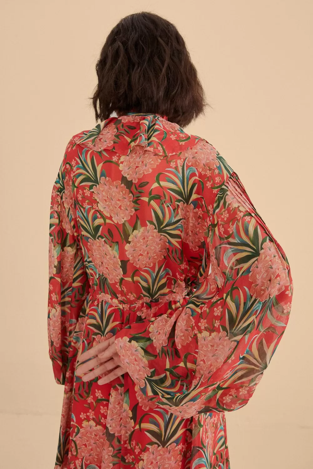 Mini-robe rouge à col en V Pineapple Bloom^FARM Rio  Store