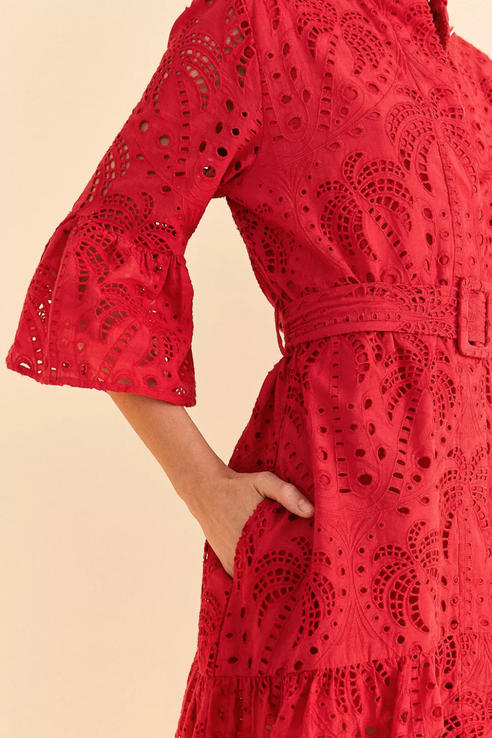 Mini-robe rouge palmier^FARM Rio  Cheap