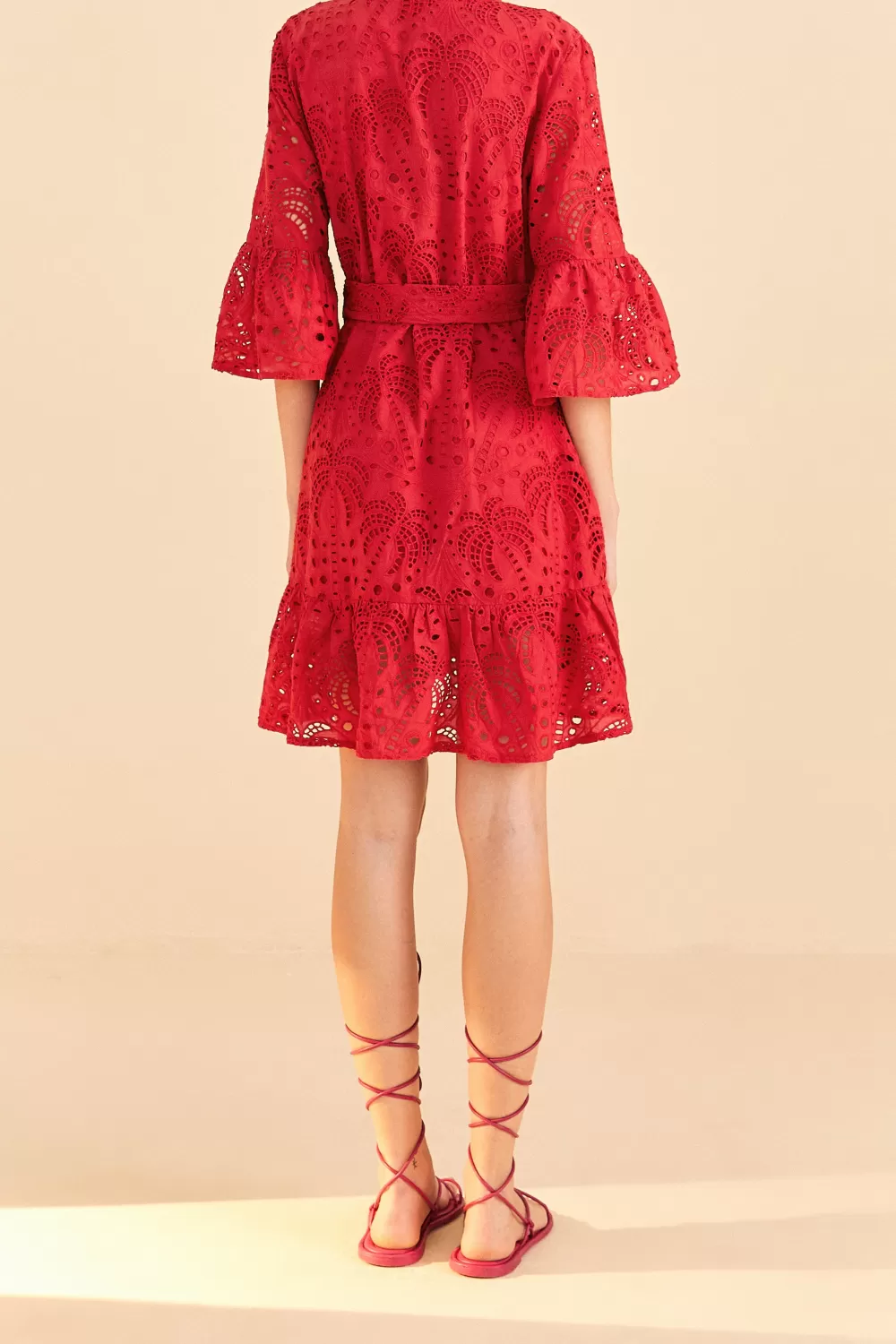 Mini-robe rouge palmier^FARM Rio  Cheap