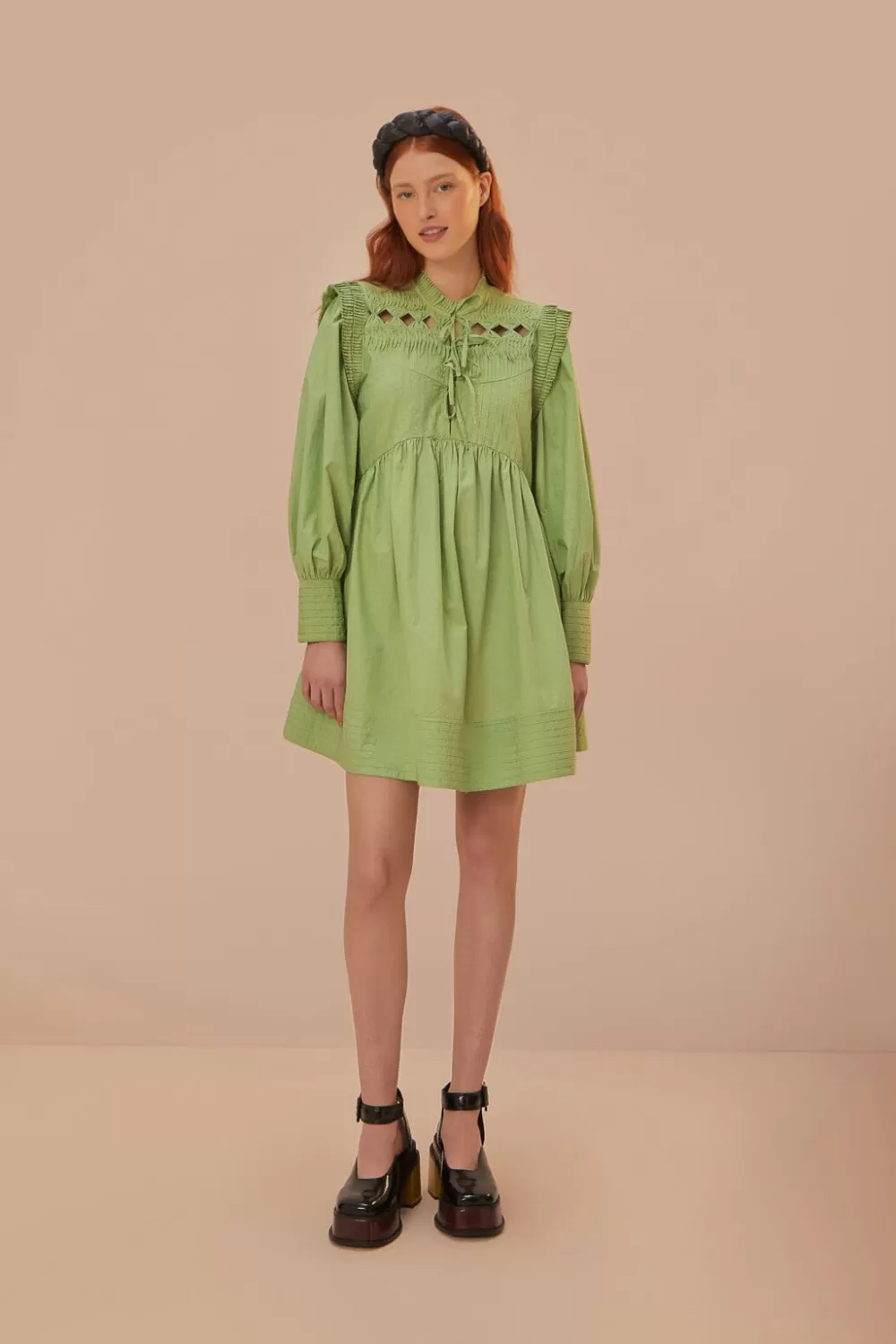 Mini-robe verte à empiècement ouvert^FARM Rio  Clearance