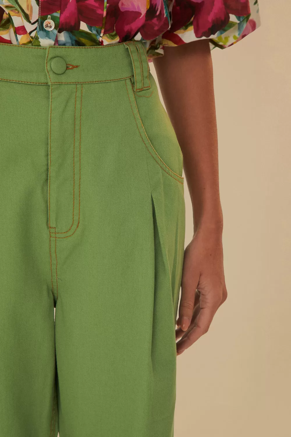 Pantalon plissé vert^FARM Rio  Store