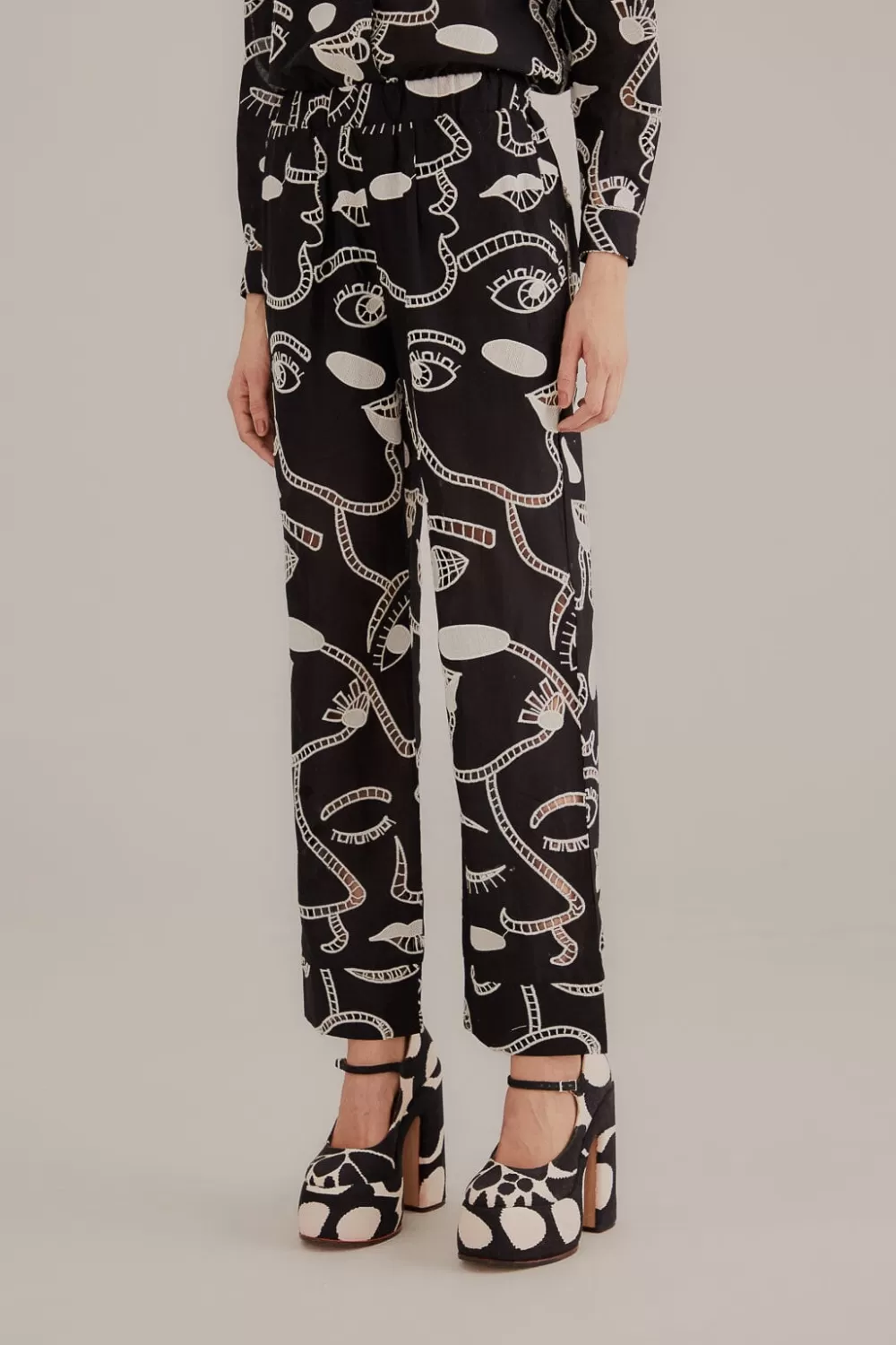 Pantalon Richelieu Faces noir^FARM Rio  Fashion
