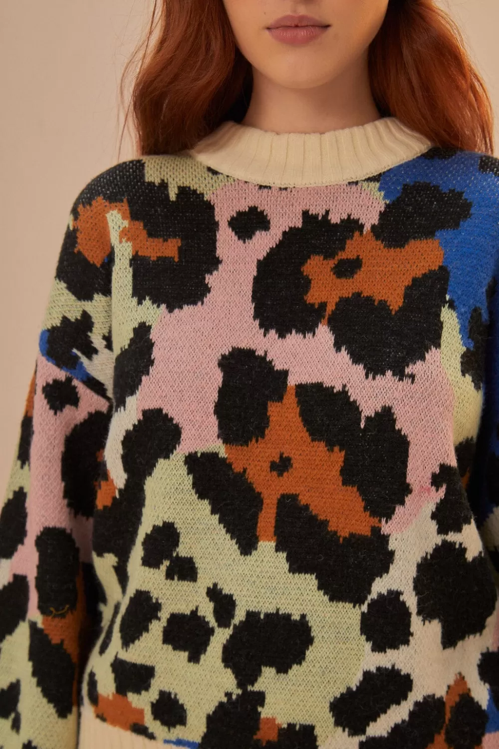 Pull en tricot léopard coloré^FARM Rio  Cheap