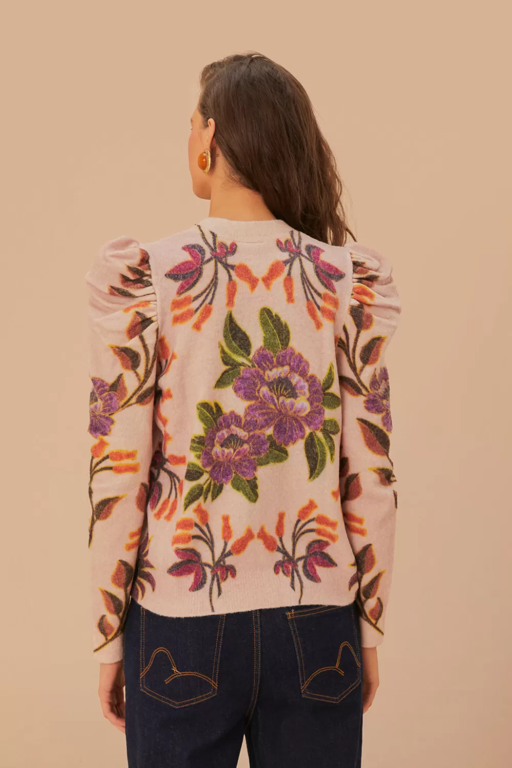 Pull en tricot Winter Garden crème^FARM Rio  Shop