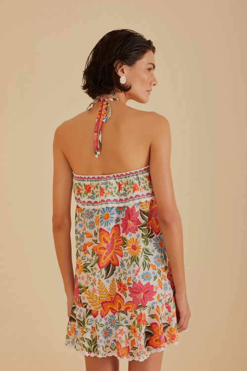 Robe courte blanc cassé Bloom Garden^FARM Rio  Best Sale