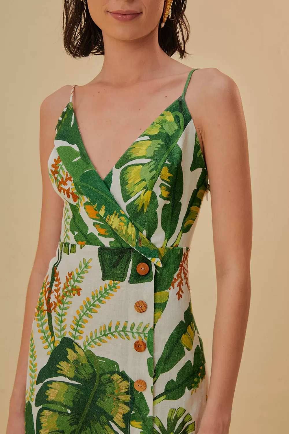 Robe courte blanc cassé forêt tropicale^FARM Rio  Fashion