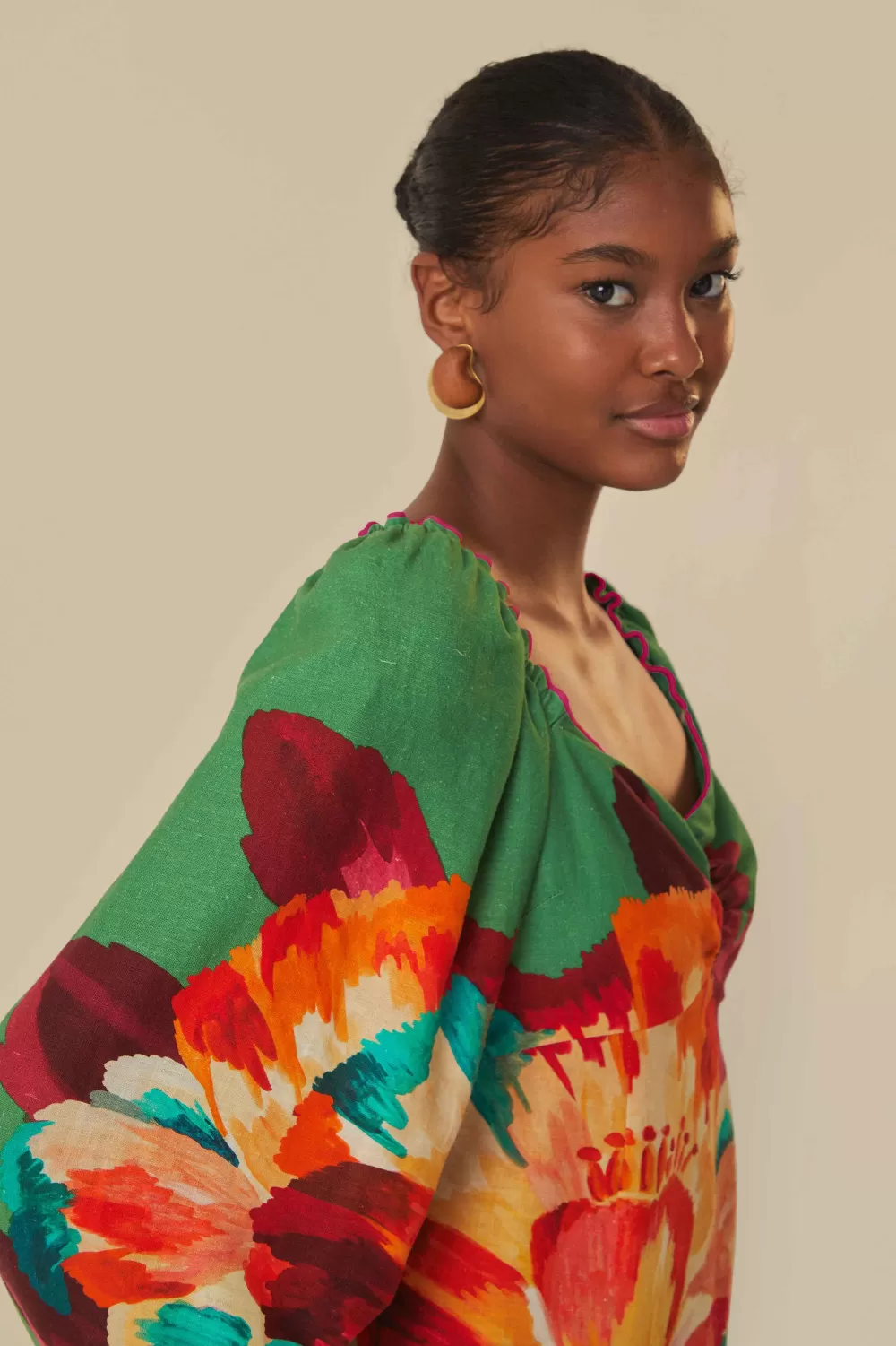 Robe courte Tropicart verte^FARM Rio  Outlet