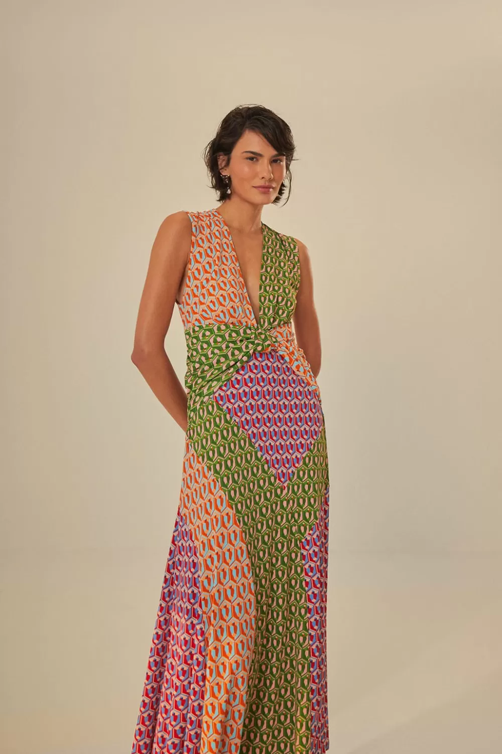 Robe longue à nœuds en noix de cajou mélangés^FARM Rio  Best