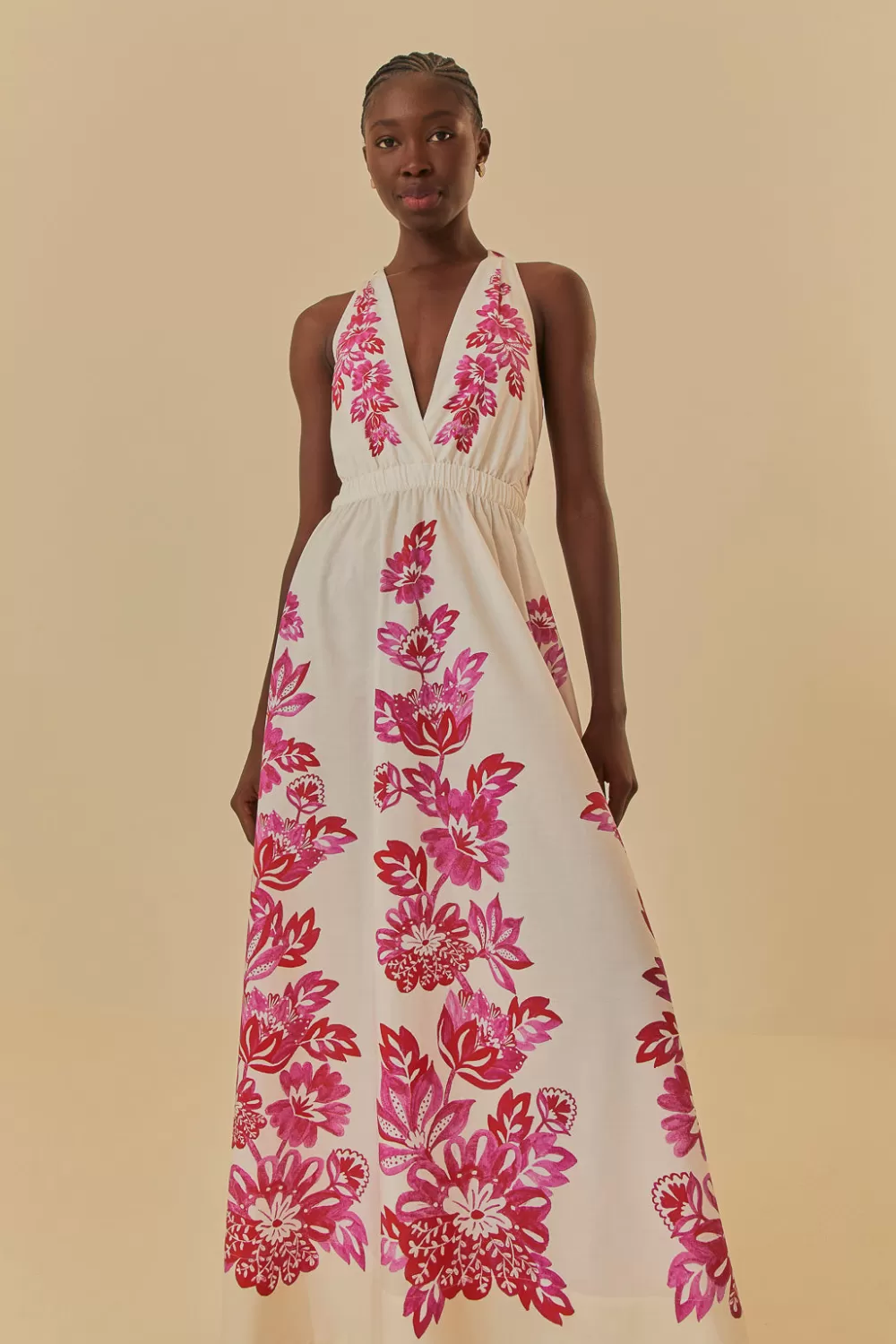Robe longue blanc cassé à oiseaux fleuris^FARM Rio  Flash Sale