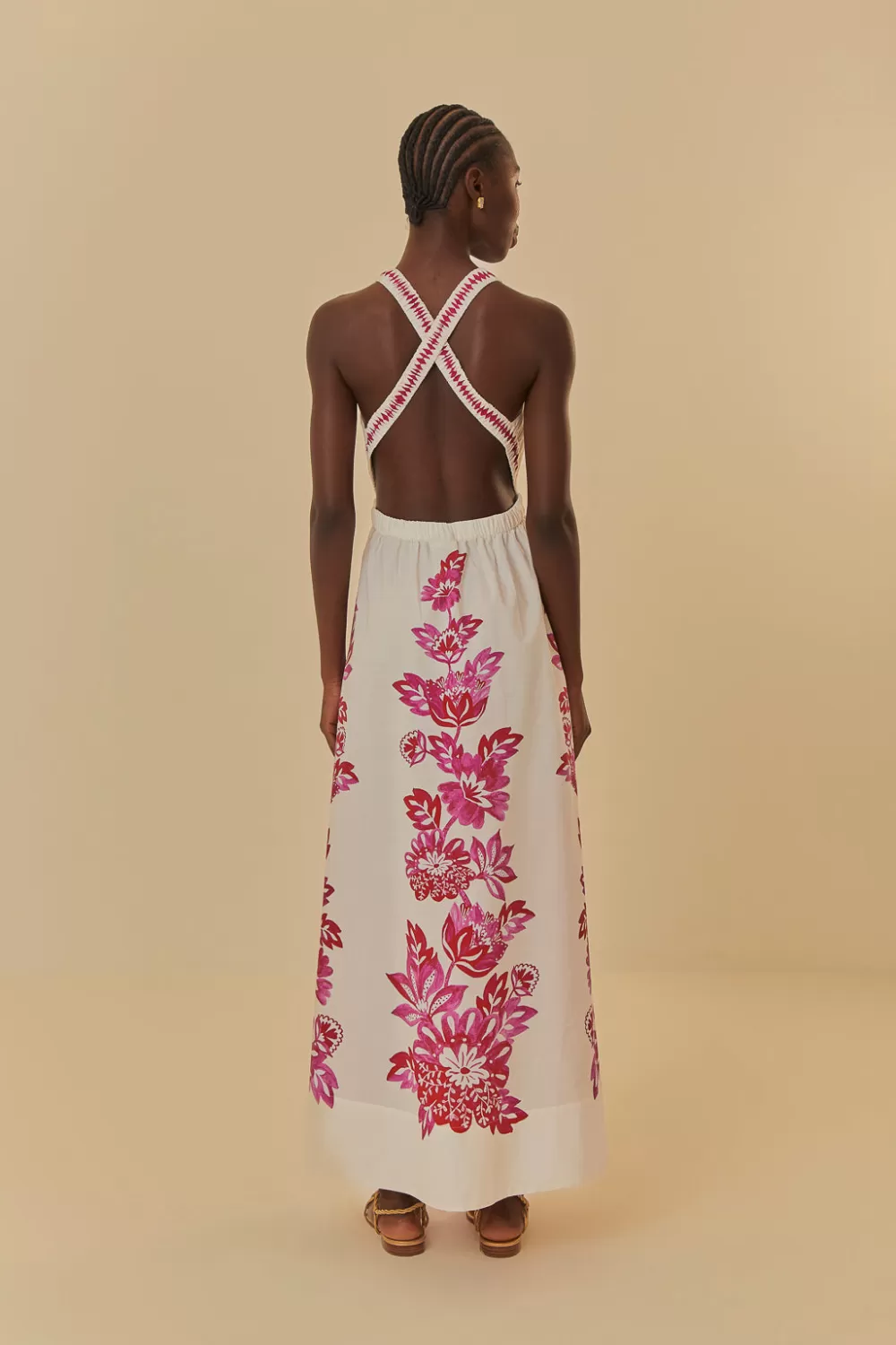 Robe longue blanc cassé à oiseaux fleuris^FARM Rio  Flash Sale