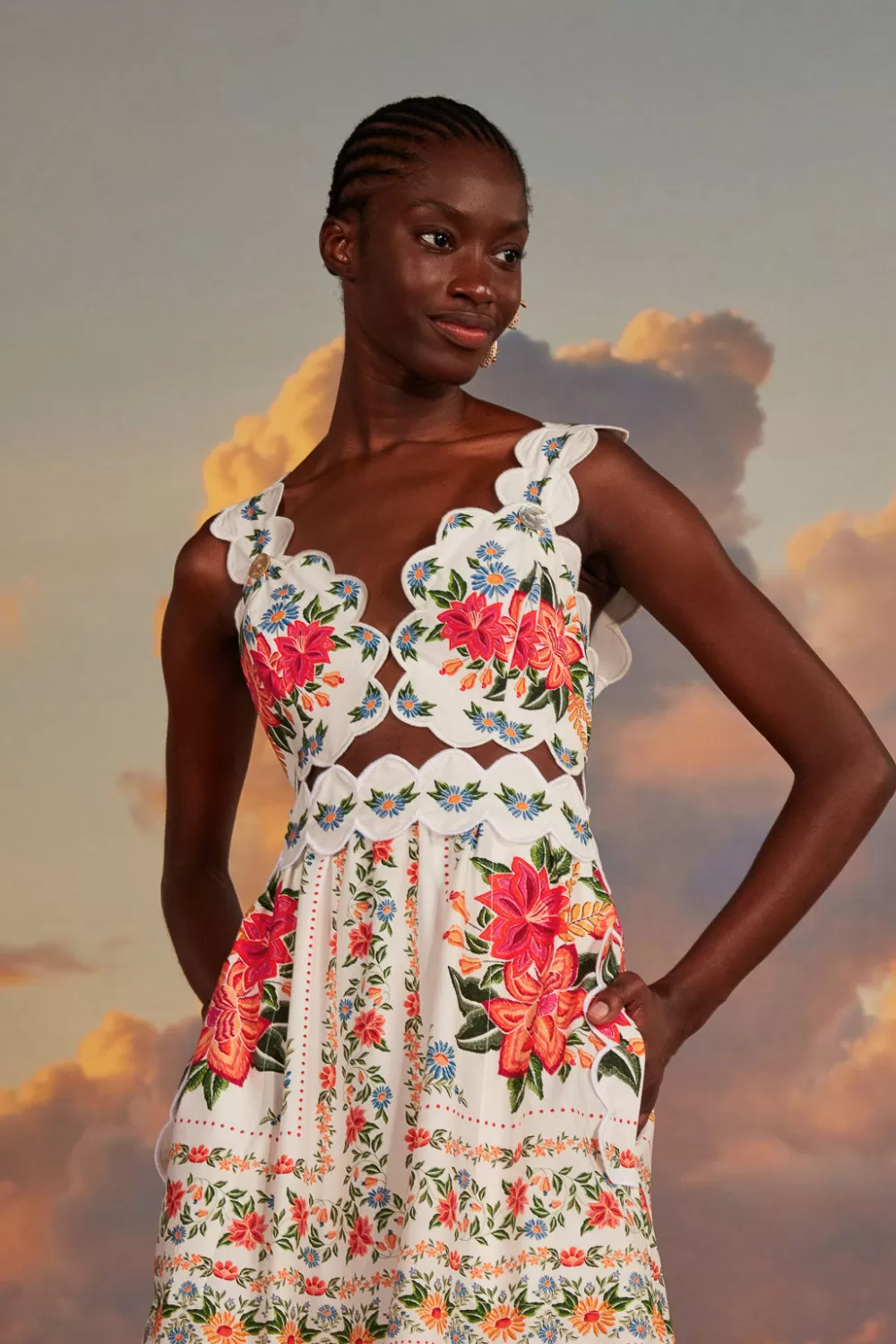 Robe longue blanc cassé Bloom Garden^FARM Rio  Store