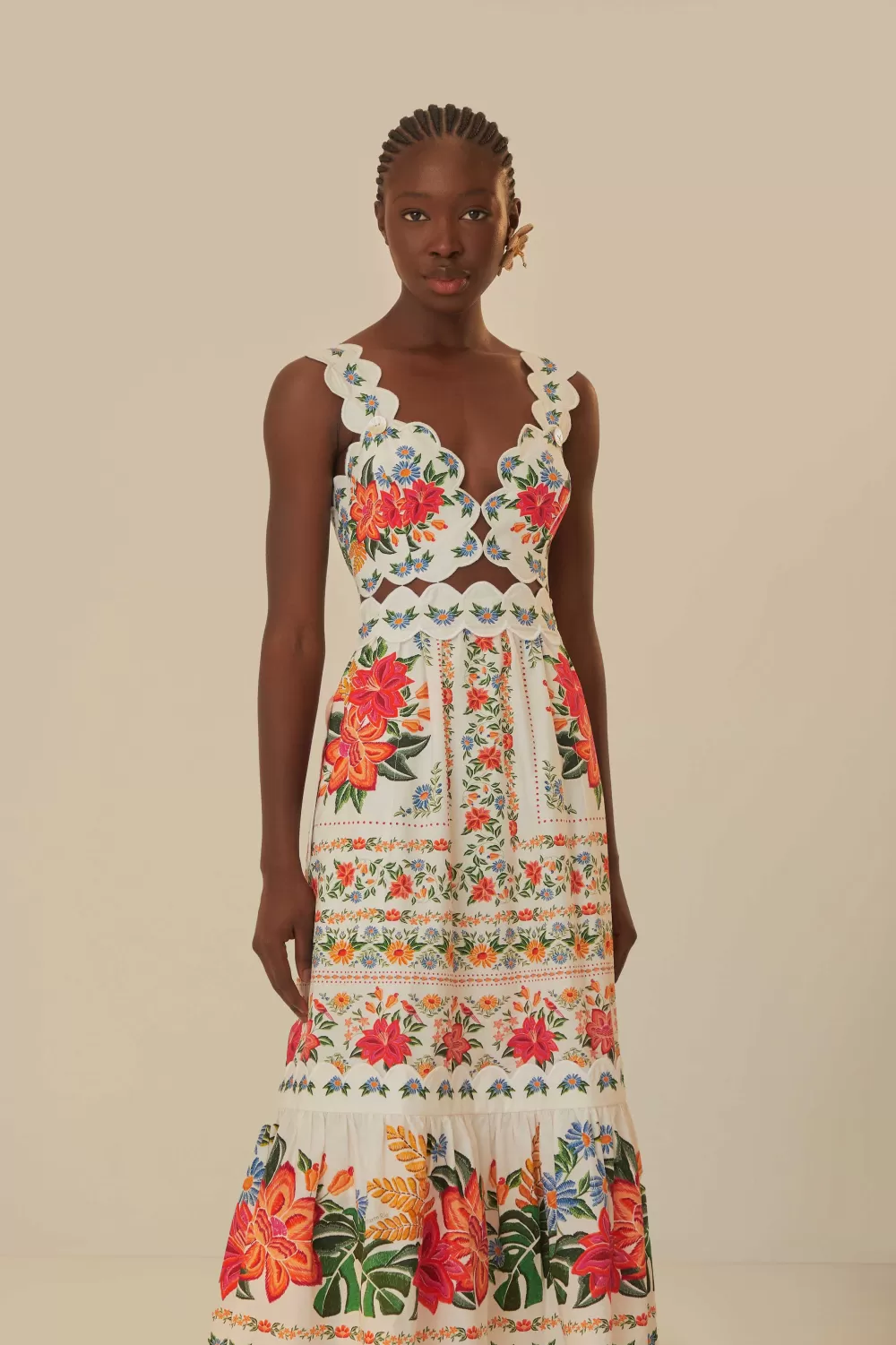 Robe longue blanc cassé Bloom Garden^FARM Rio  Store