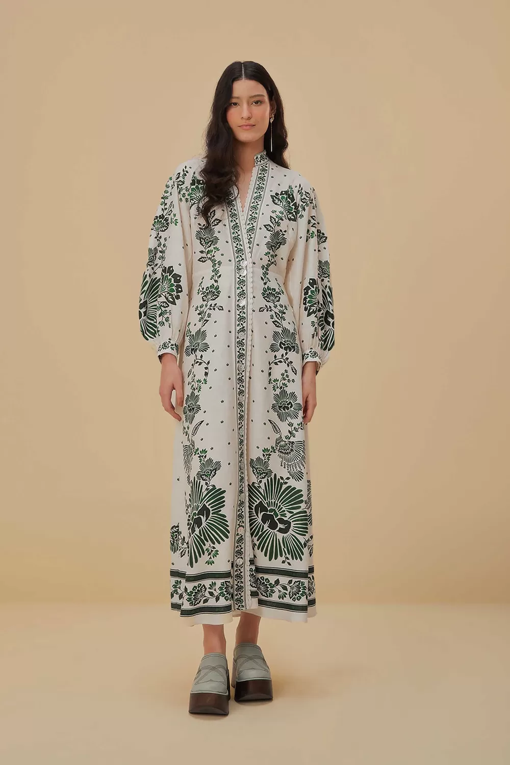 Robe longue blanc cassé Forest Soul^FARM Rio  Hot