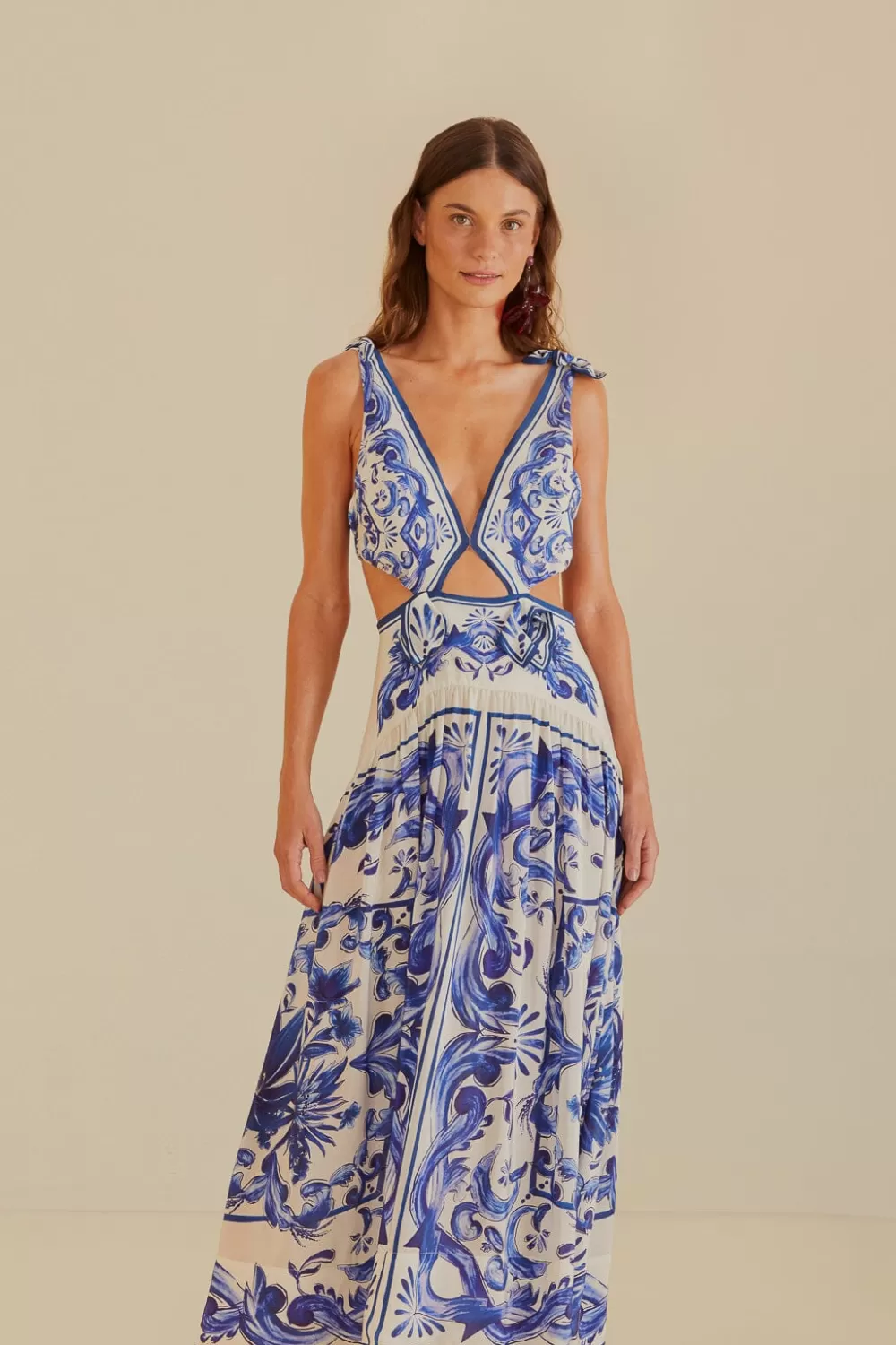 Robe longue blanc cassé Garden Tiles^FARM Rio  Shop