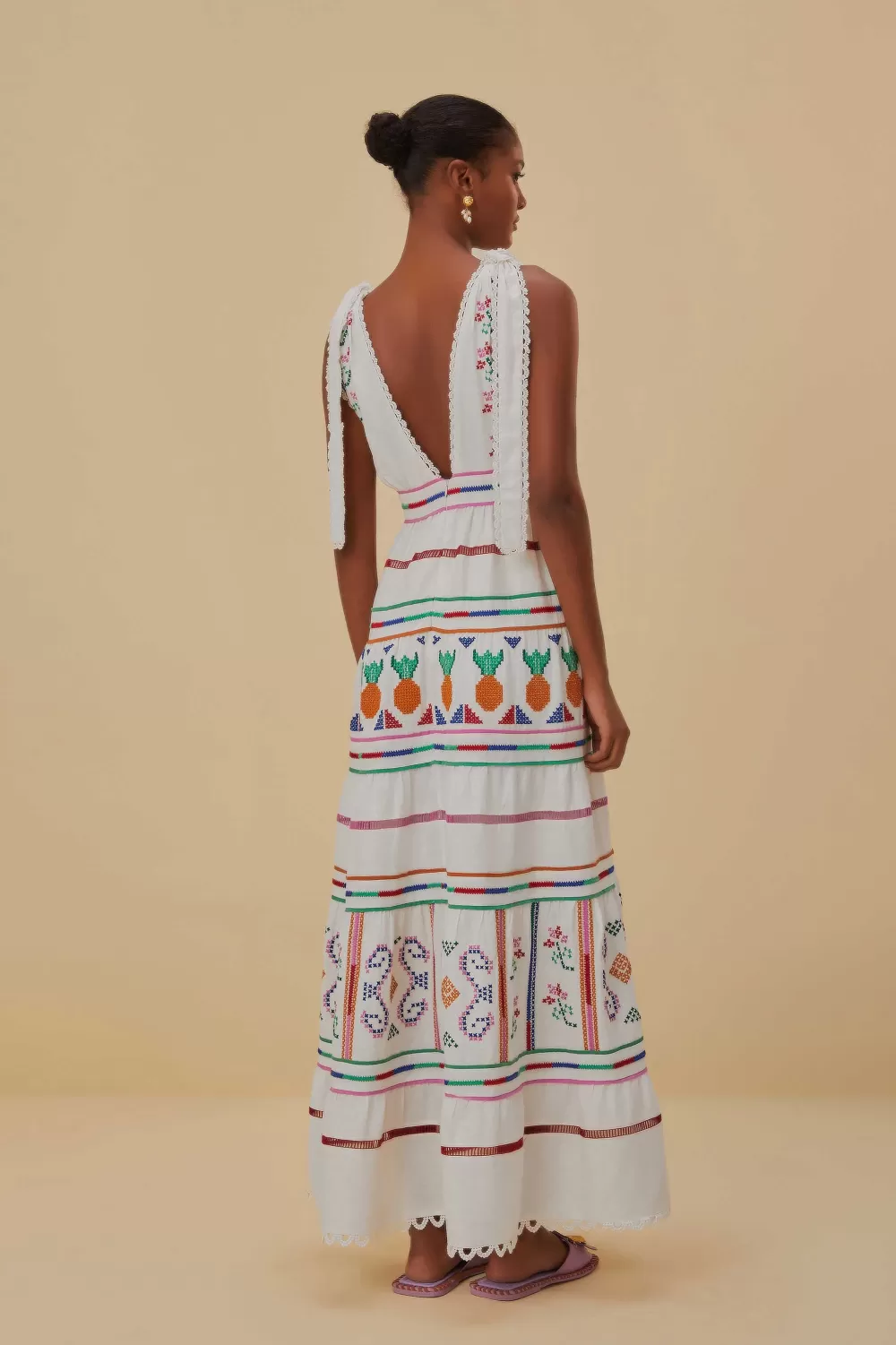 Robe longue brodée blanc cassé^FARM Rio  Cheap