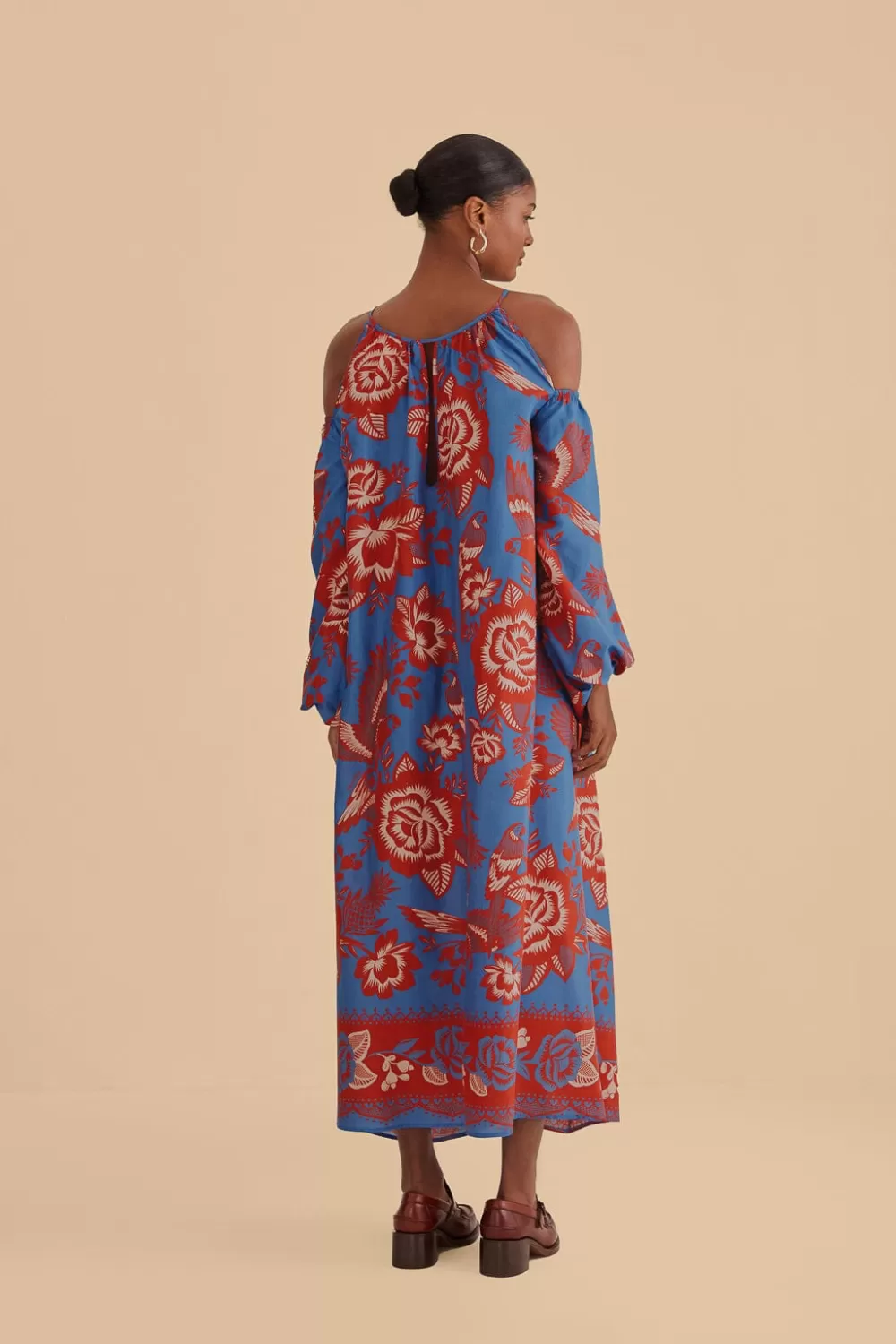 Robe longue de jardin en dentelle bleu clair^FARM Rio  Fashion