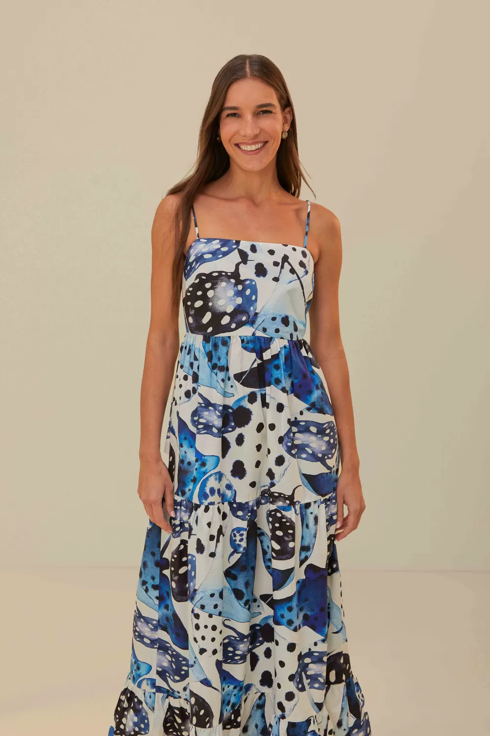 Robe longue en coton biologique Off-White Mantas^FARM Rio  Sale