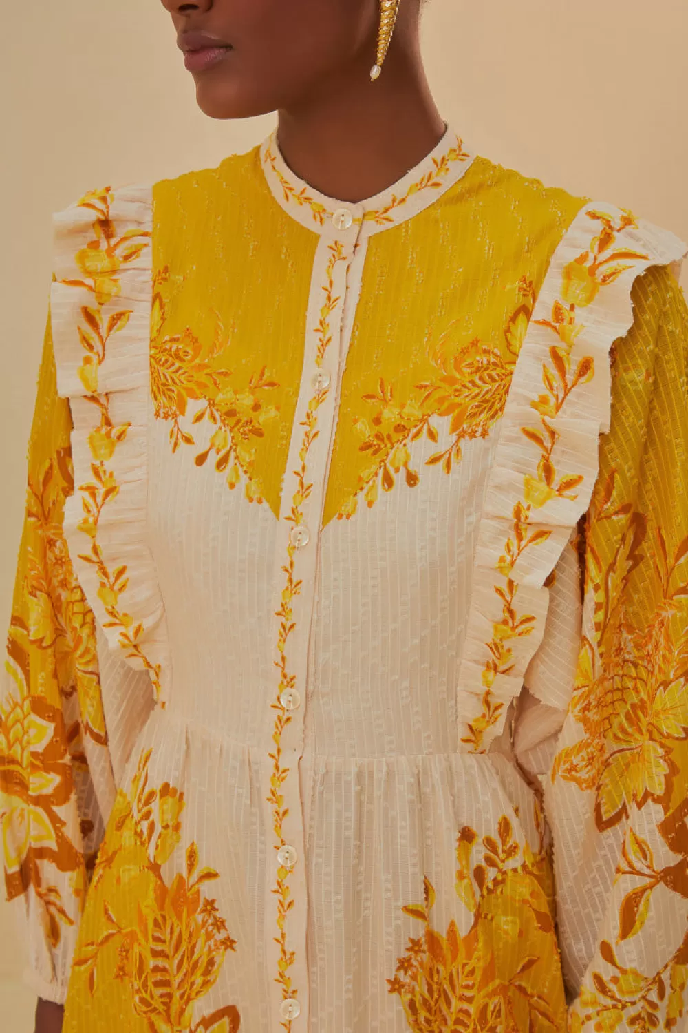 Robe longue fleurie crème Aura^FARM Rio  Online