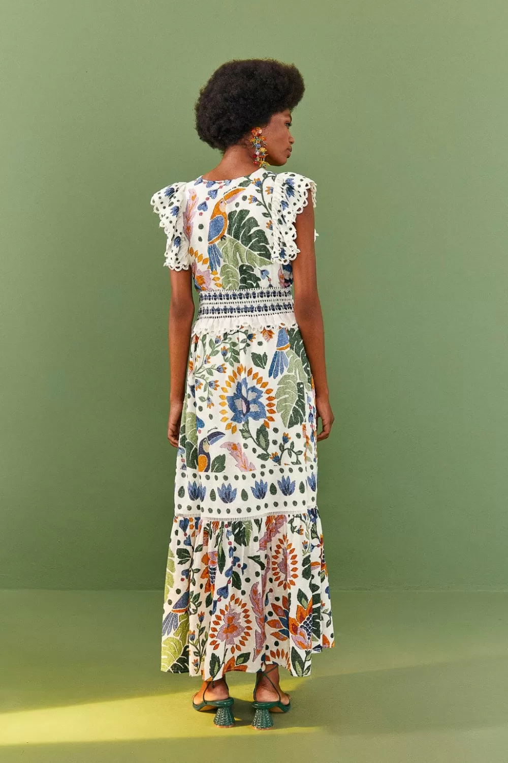 Robe longue jardin d'été blanche^FARM Rio  Shop
