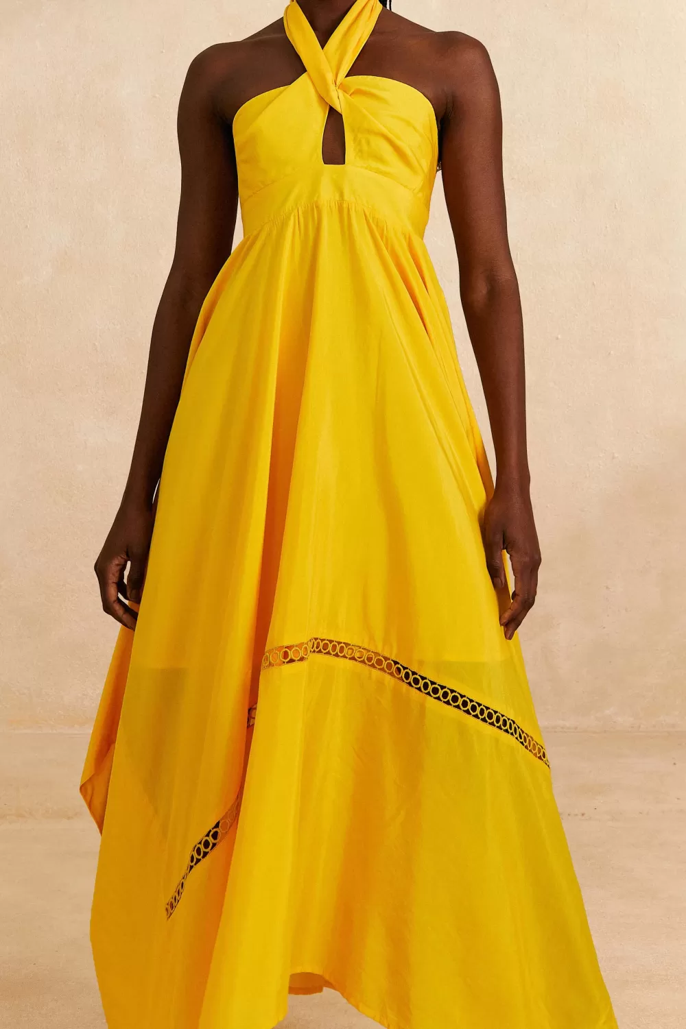 Robe longue jaune sans manches^FARM Rio  Fashion