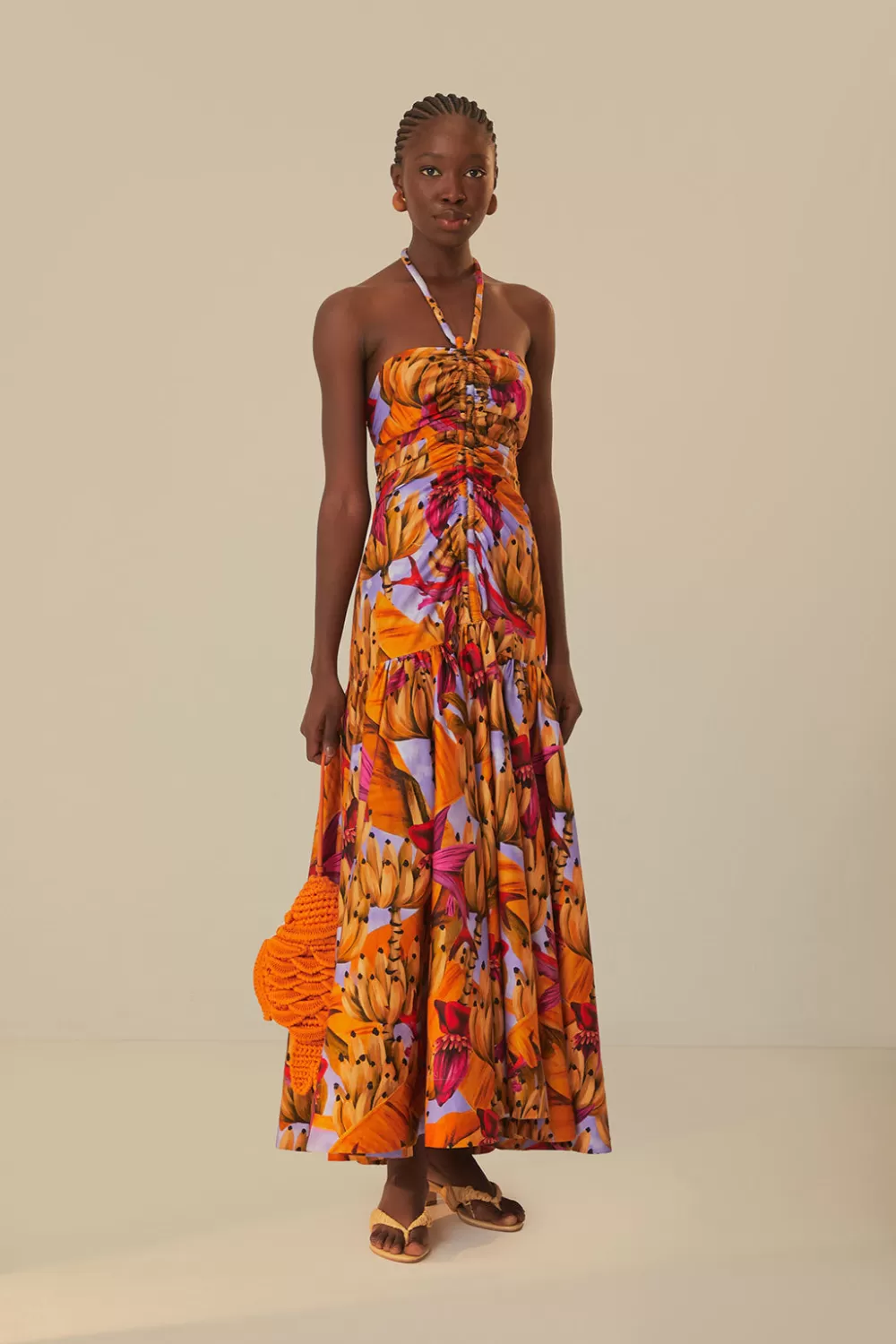 Robe longue lilas Banana Forest en coton biologique^FARM Rio  Cheap