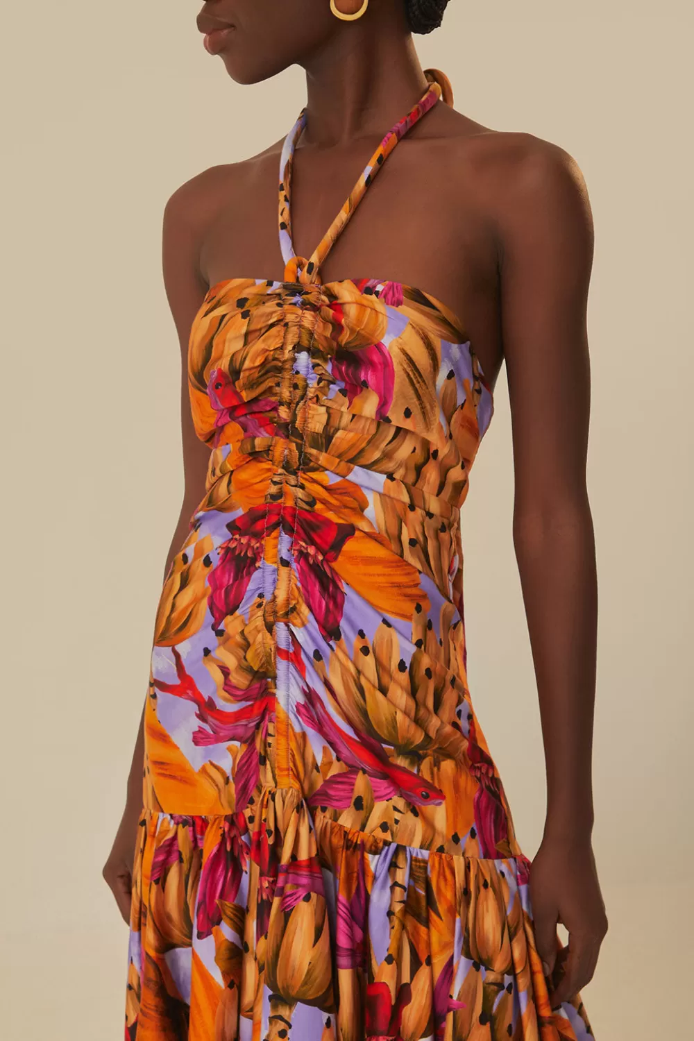 Robe longue lilas Banana Forest en coton biologique^FARM Rio  Cheap
