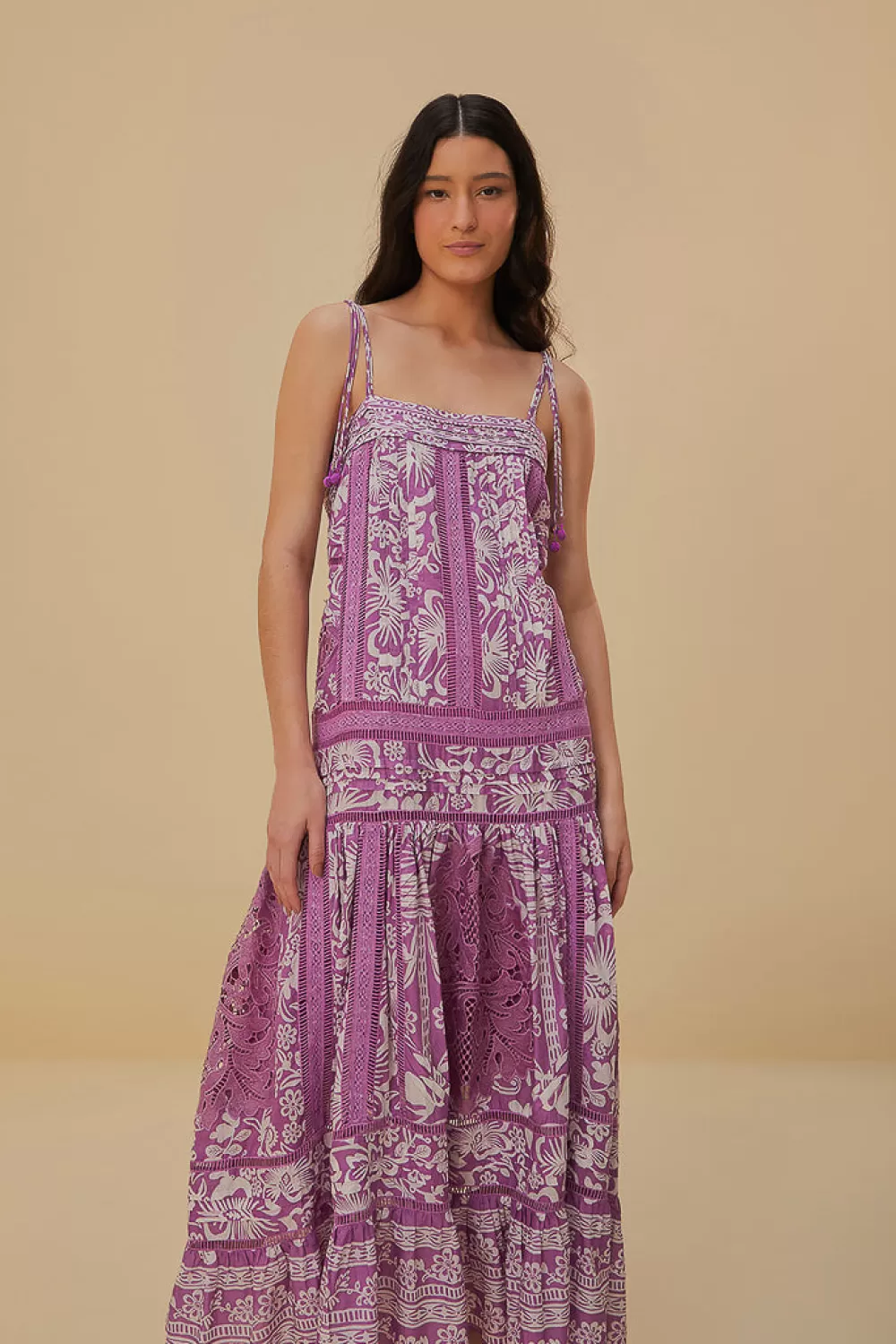 Robe longue lilas Sweet Garden sans manches^FARM Rio  Sale
