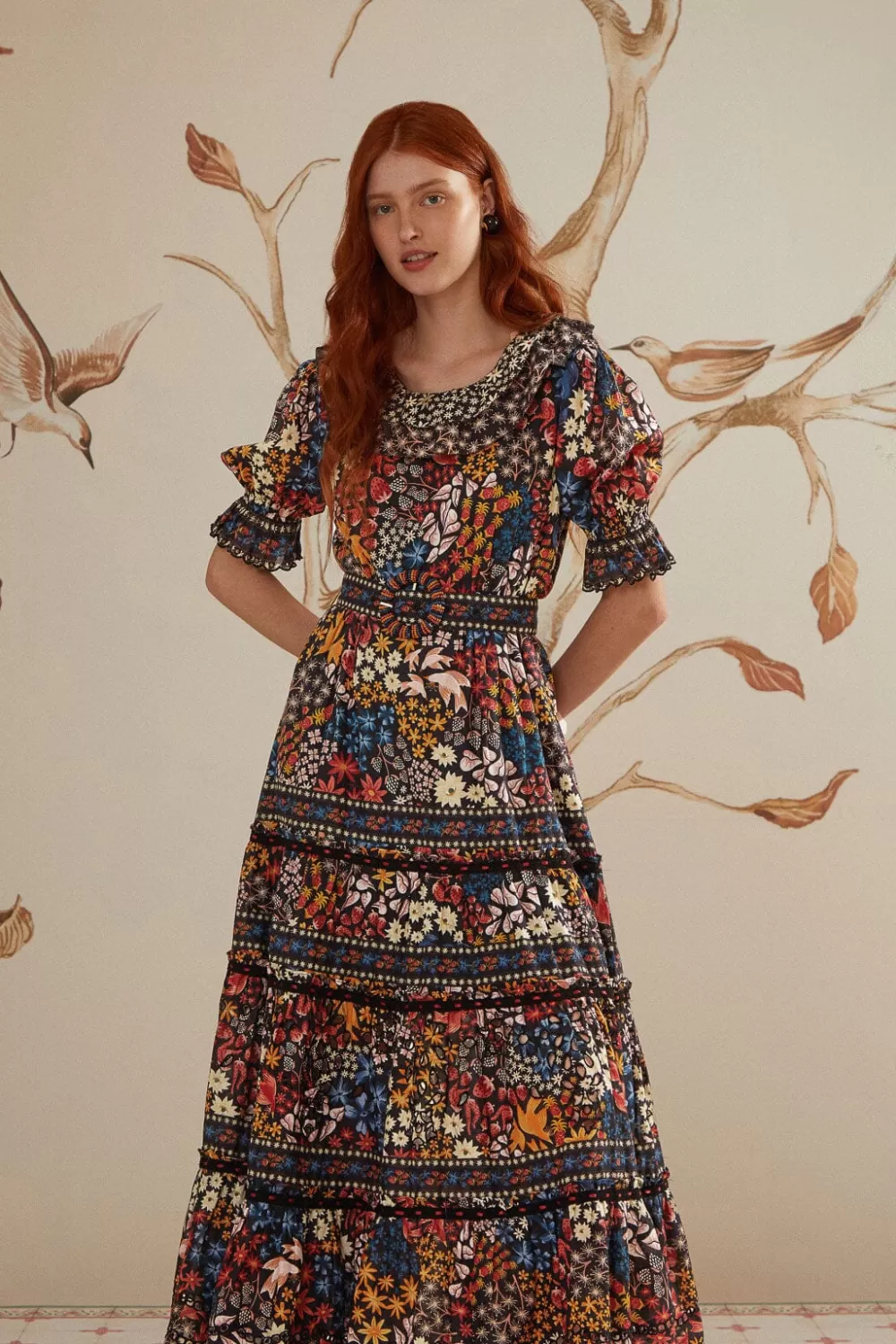 Robe longue noire Jujus Garden^FARM Rio  Discount