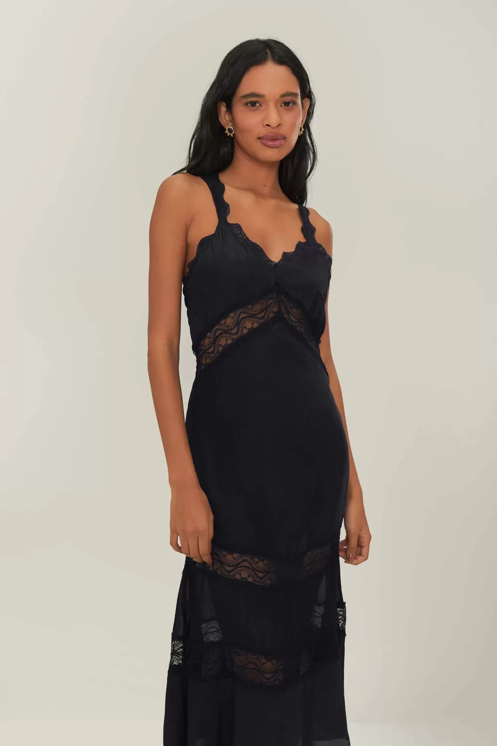 Robe longue noire sans manches^FARM Rio  Best Sale