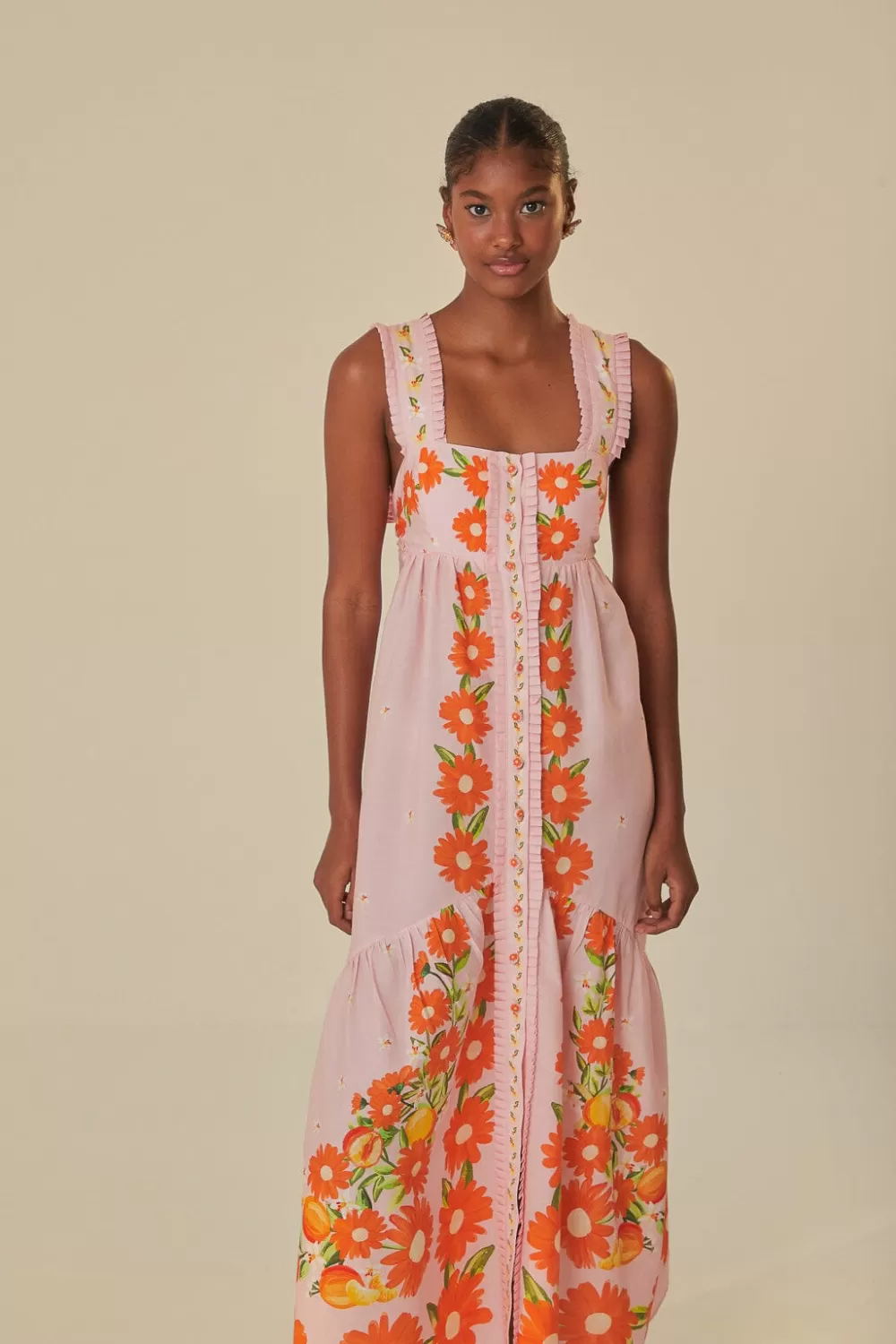 Robe longue rose salade de papaye^FARM Rio  Best Sale
