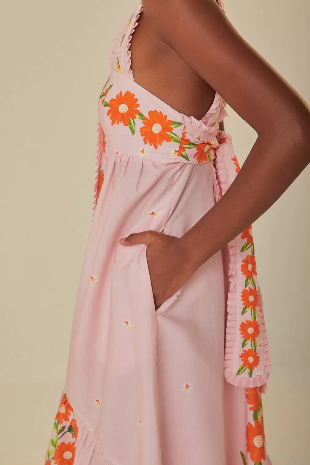 Robe longue rose salade de papaye^FARM Rio  Best Sale