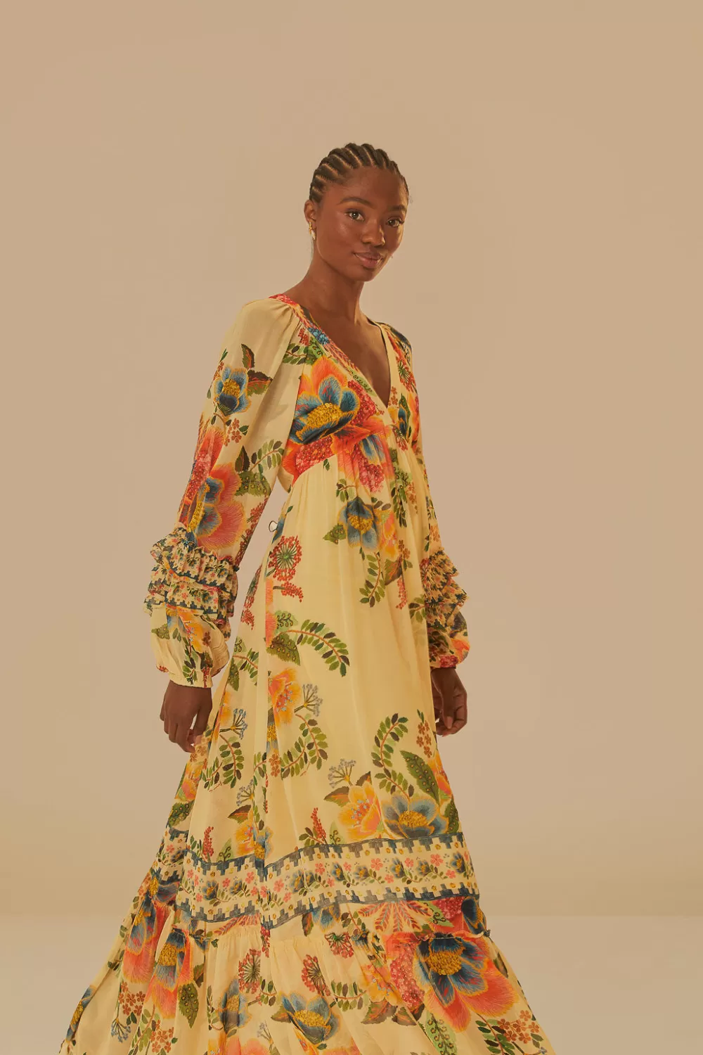Robe longue sable Delicate Garden^FARM Rio  Sale