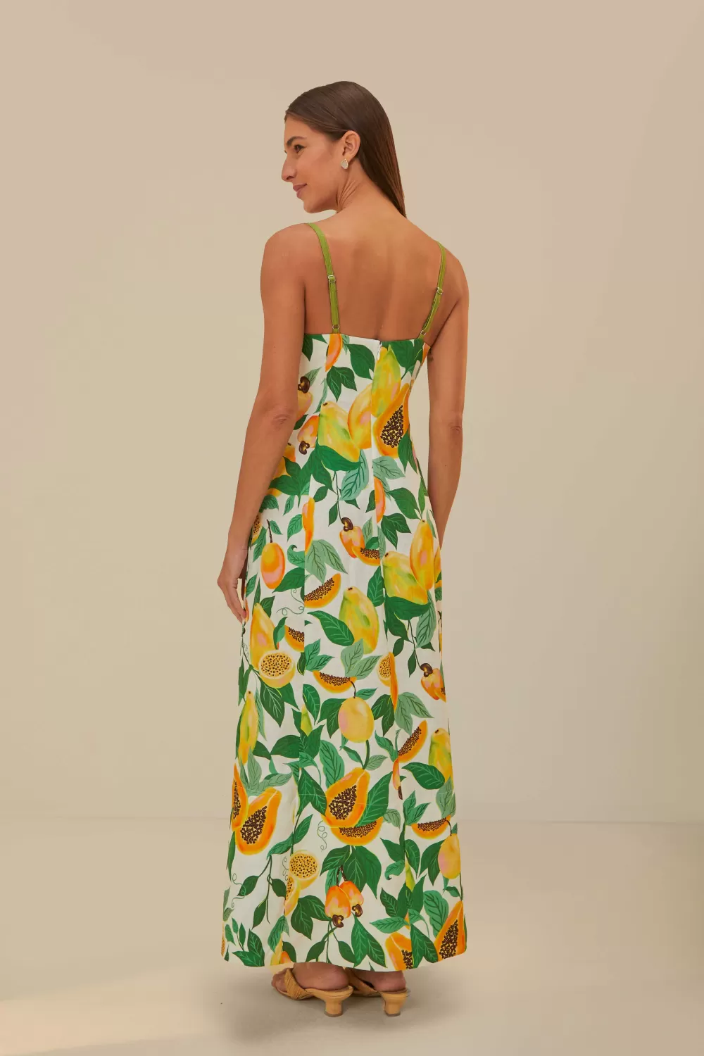 Robe longue sans manches avec foulard à salade de papaye^FARM Rio  Best Sale