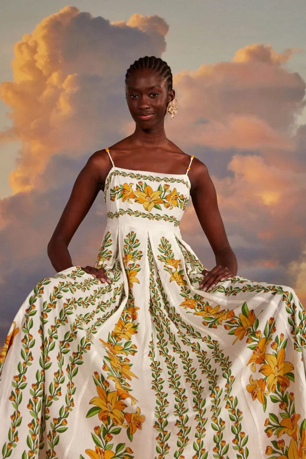 Robe longue sans manches Off-White Tropical Lightness^FARM Rio  New