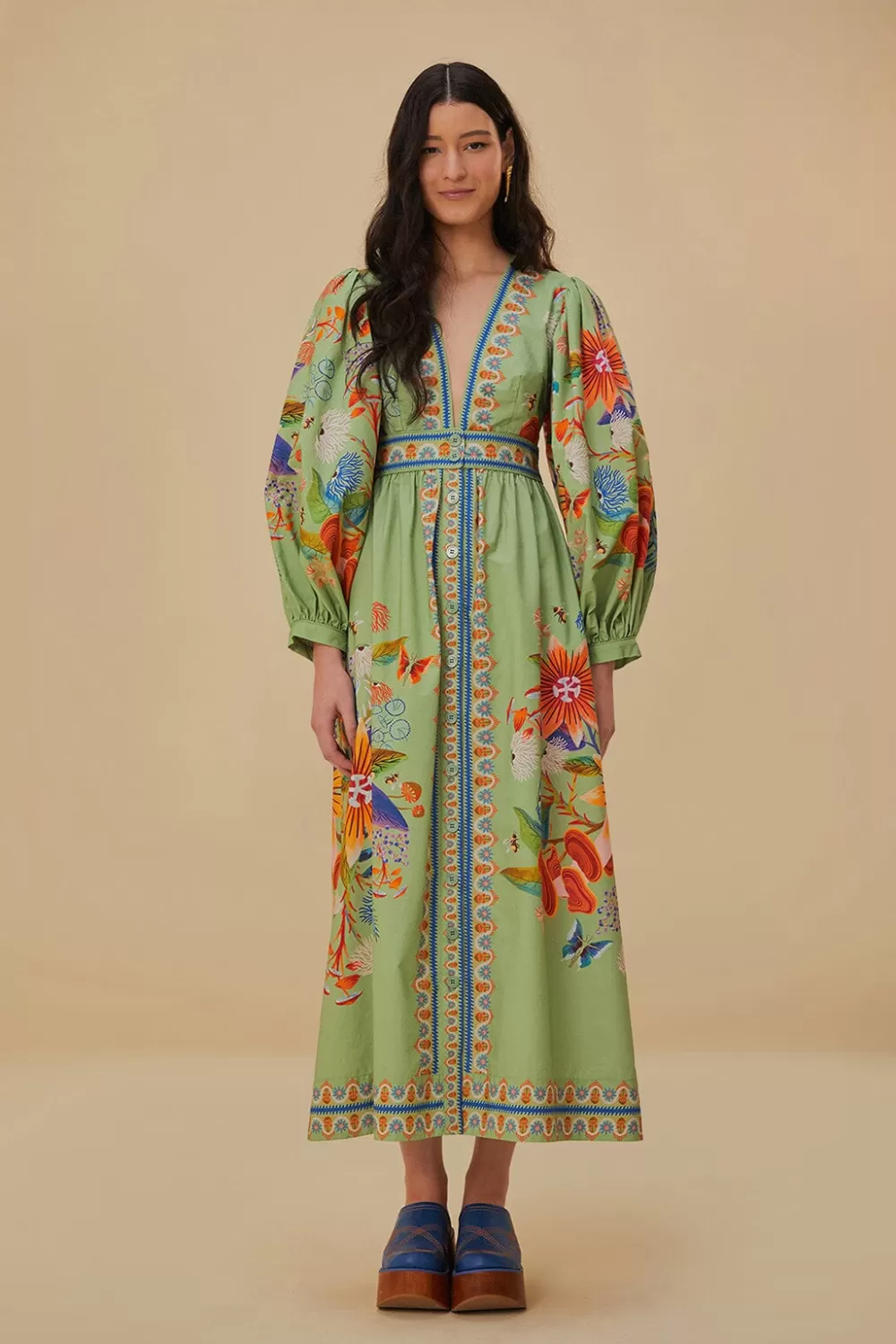 Robe longue verte Bright Yard^FARM Rio  Cheap