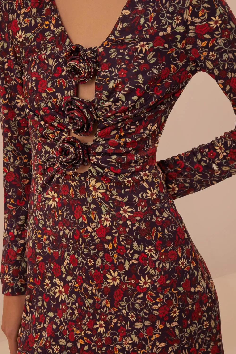Robe longue violette à nœuds et fleurs du jardin Chelsea^FARM Rio  Clearance