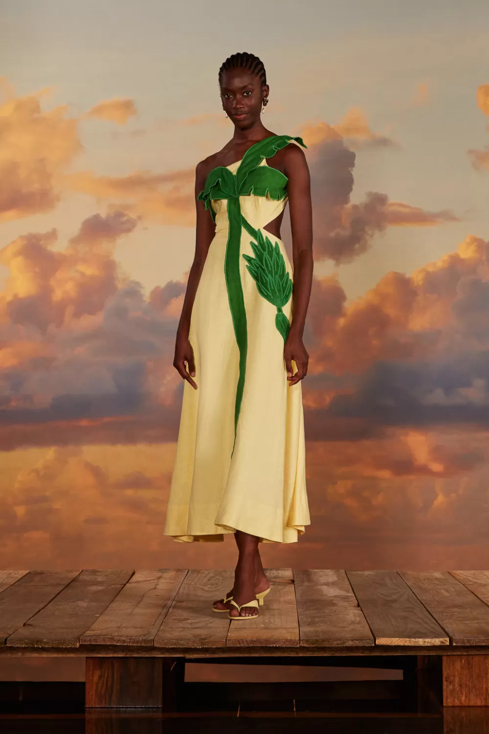 Robe midi à découpes de palmiers^FARM Rio  Store