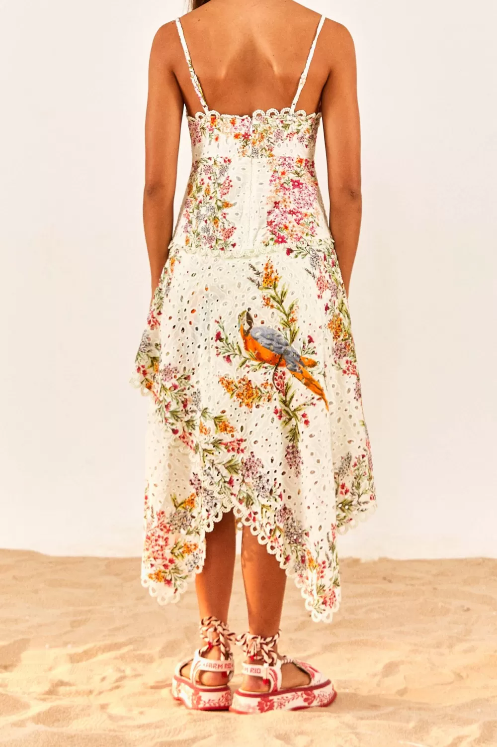 Robe midi à foulards forestiers délicats | Asymétrique^FARM Rio  Clearance