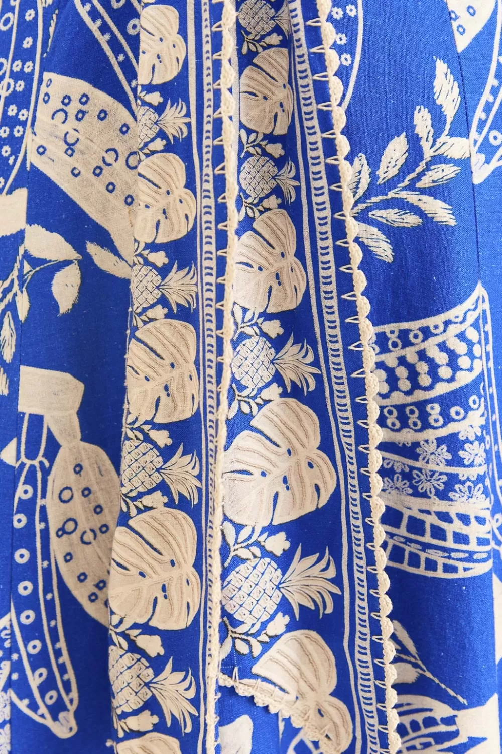 Robe midi banane en dentelle bleue^FARM Rio  Cheap